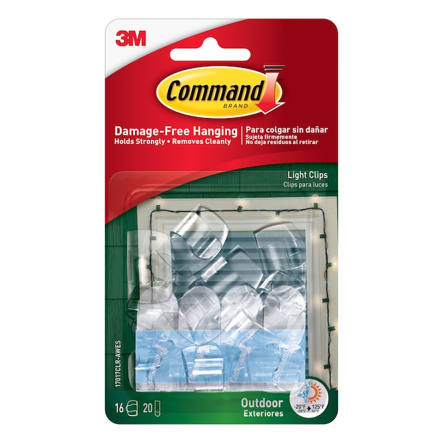 Command Outdoor Light Clips 16 Pack, Command Hooks For Ceiling Lamp