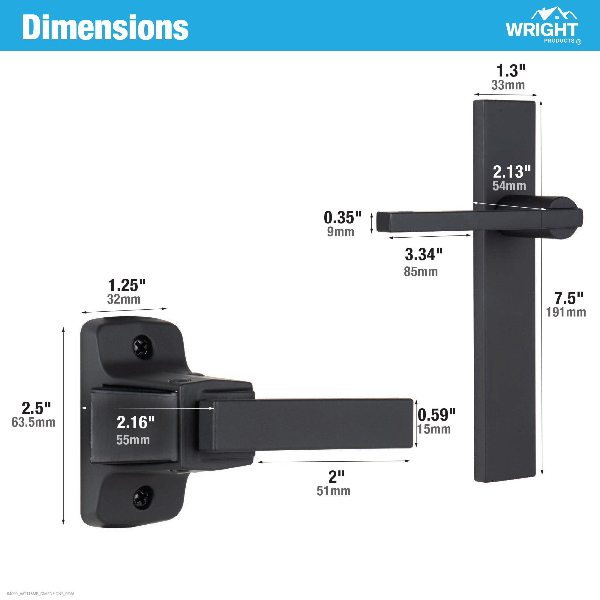 WRIGHT PRODUCTS VAT118MB Screen-Storm-Door-Handles - View #4