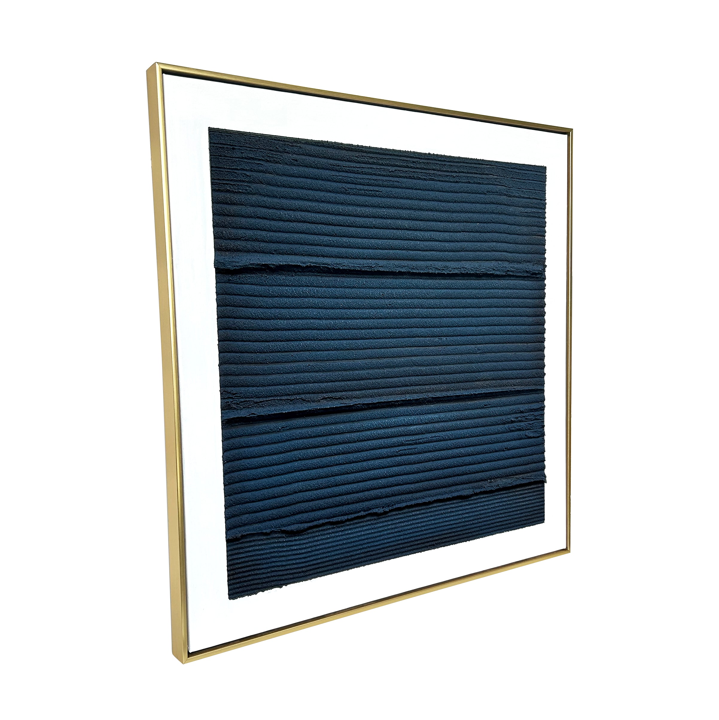 Midnight Waves 30" Square Blue and White Canvas Print