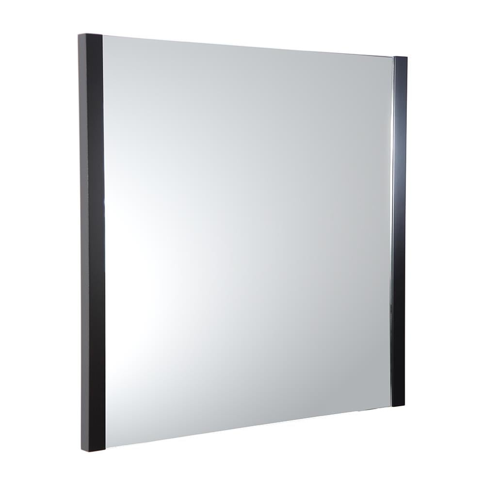 Espresso Wood Framed Square Bathroom Vanity Mirror