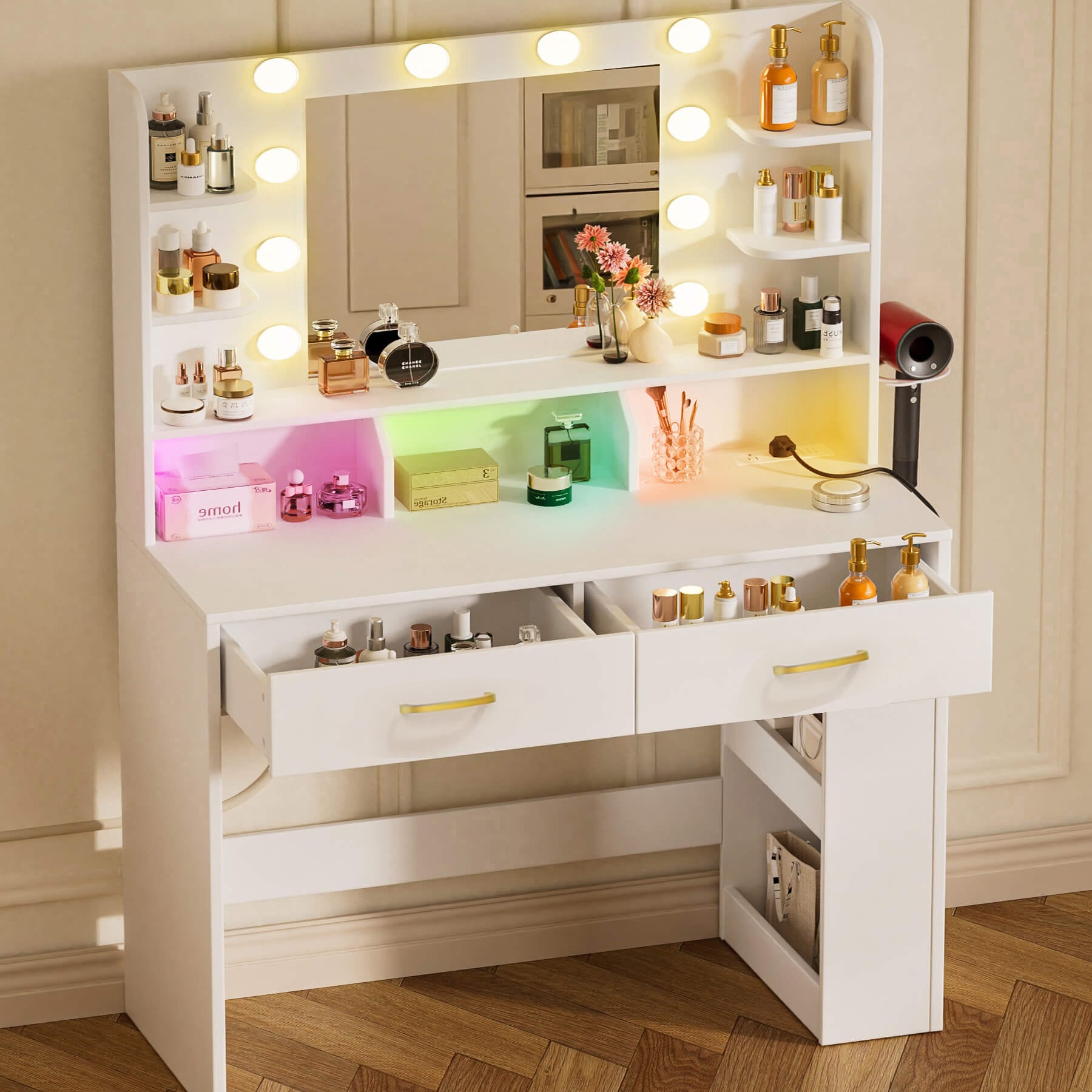 GTPLAYER LOWE'S-B1004-WHITE Bedroom-Vanities - View #2