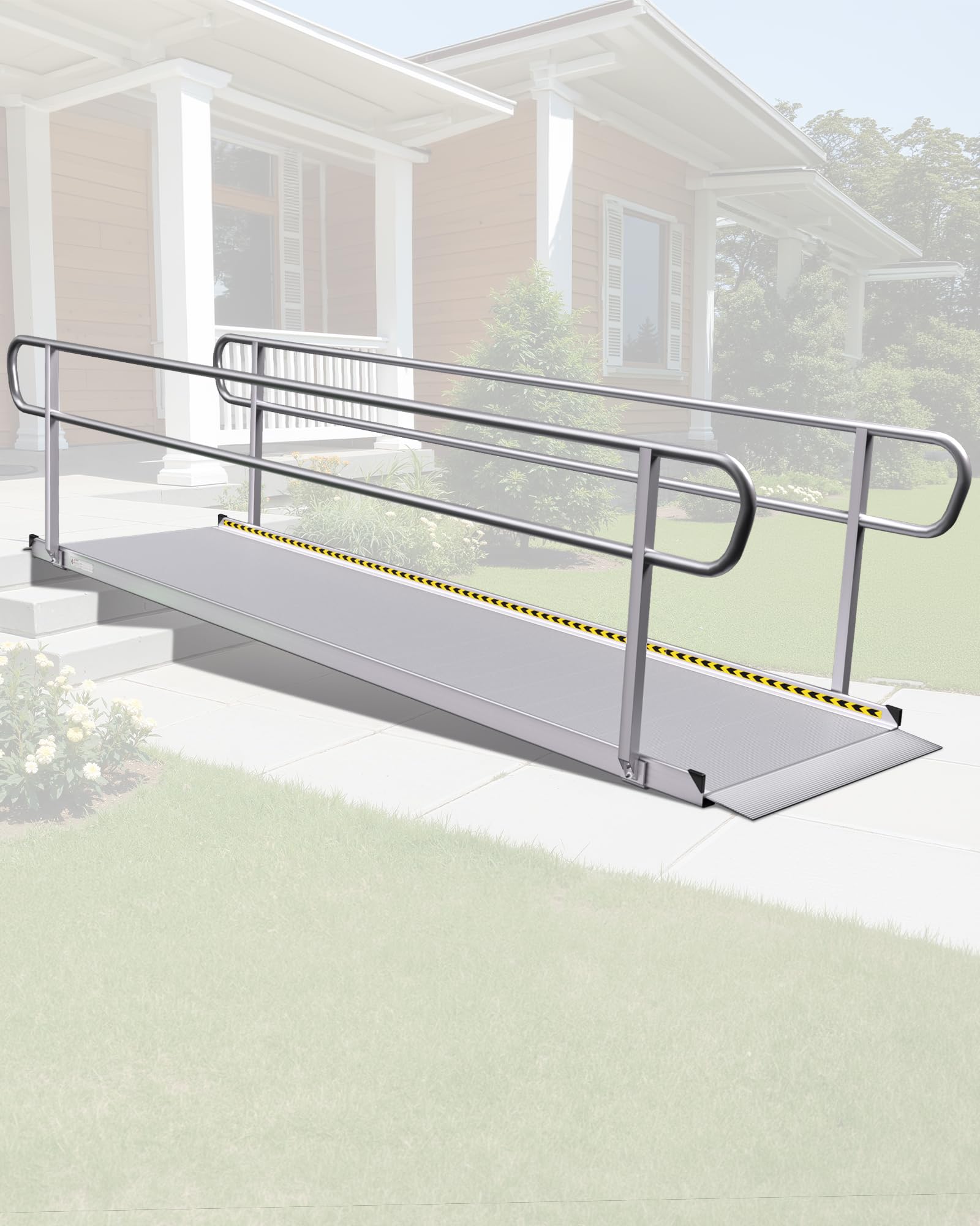Misopily 12FT Wheelchair Ramp with Handrails Heavy Duty Aluminum Ramp ...