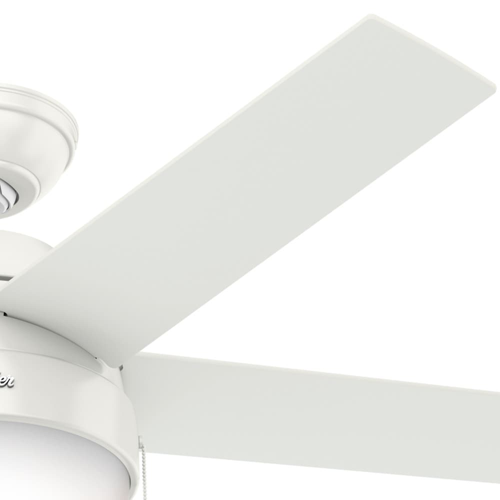 46" Fresh White and Natural Wood Ceiling Fan with LED Light