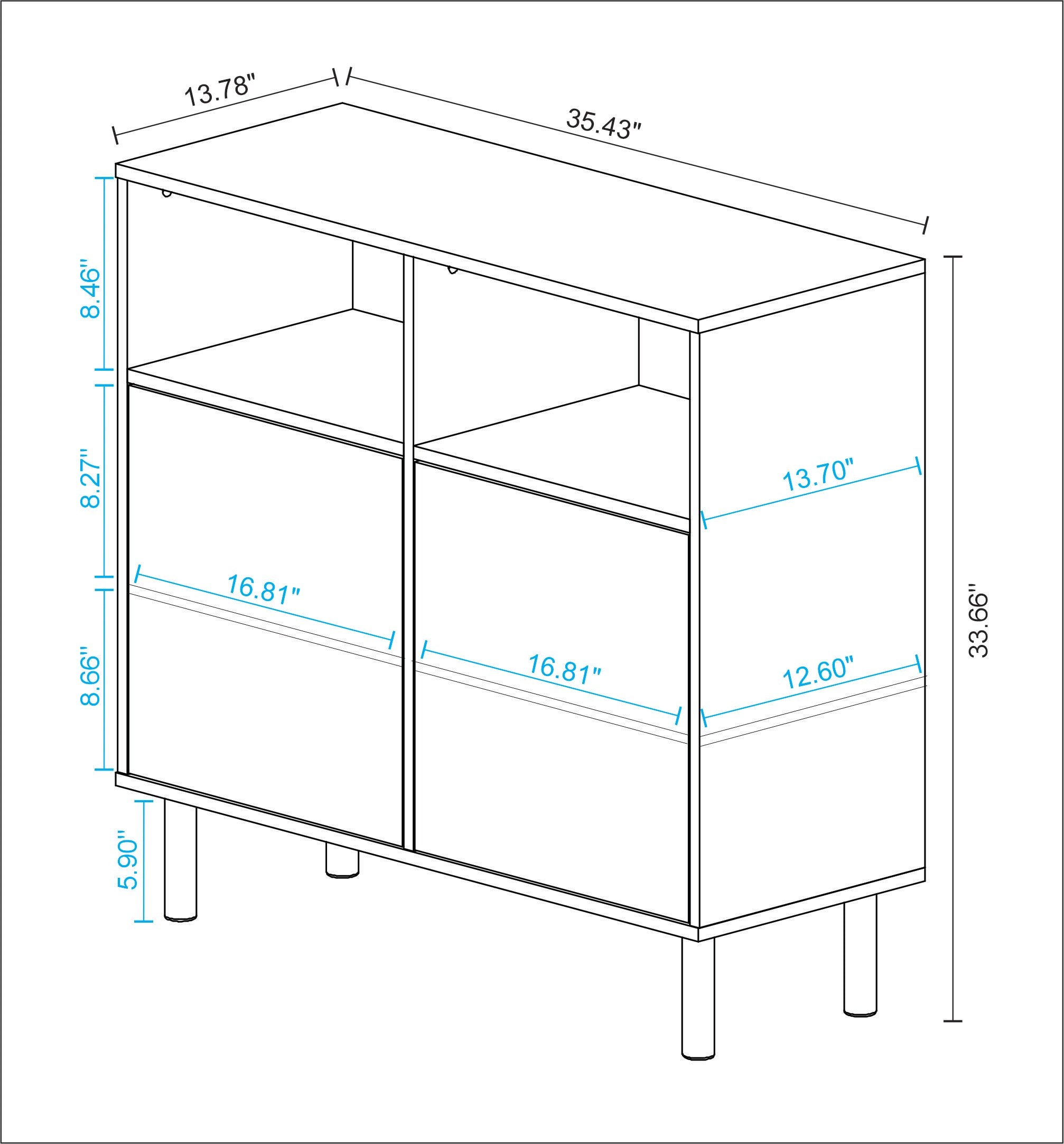 Manhattan Comfort SB-313AMC132 Dining-Kitchen-Storarge - View #3