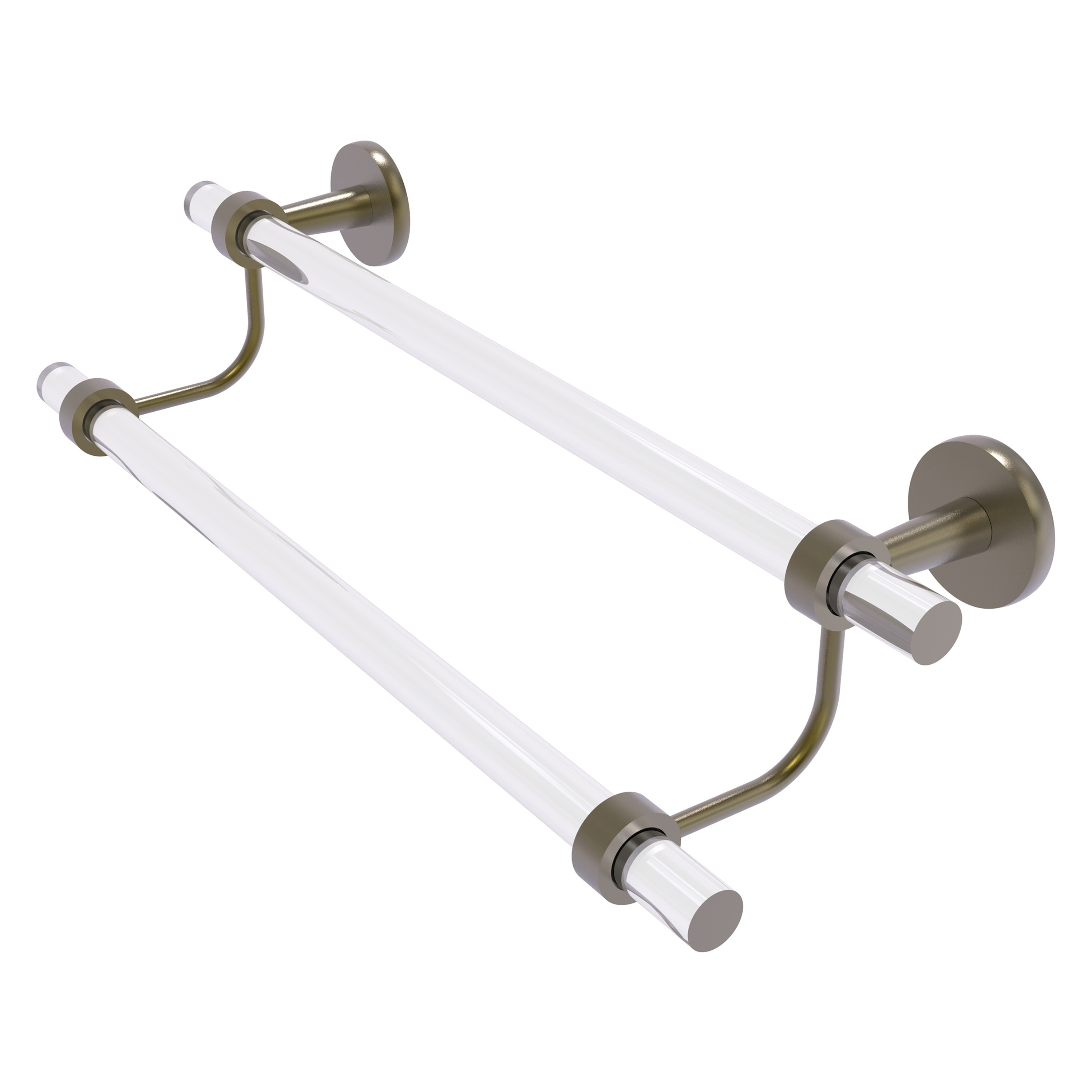 Allied Brass CV-72-30-ABR Clearview 30-in double Antique Brass Wall mount Double Towel Bar