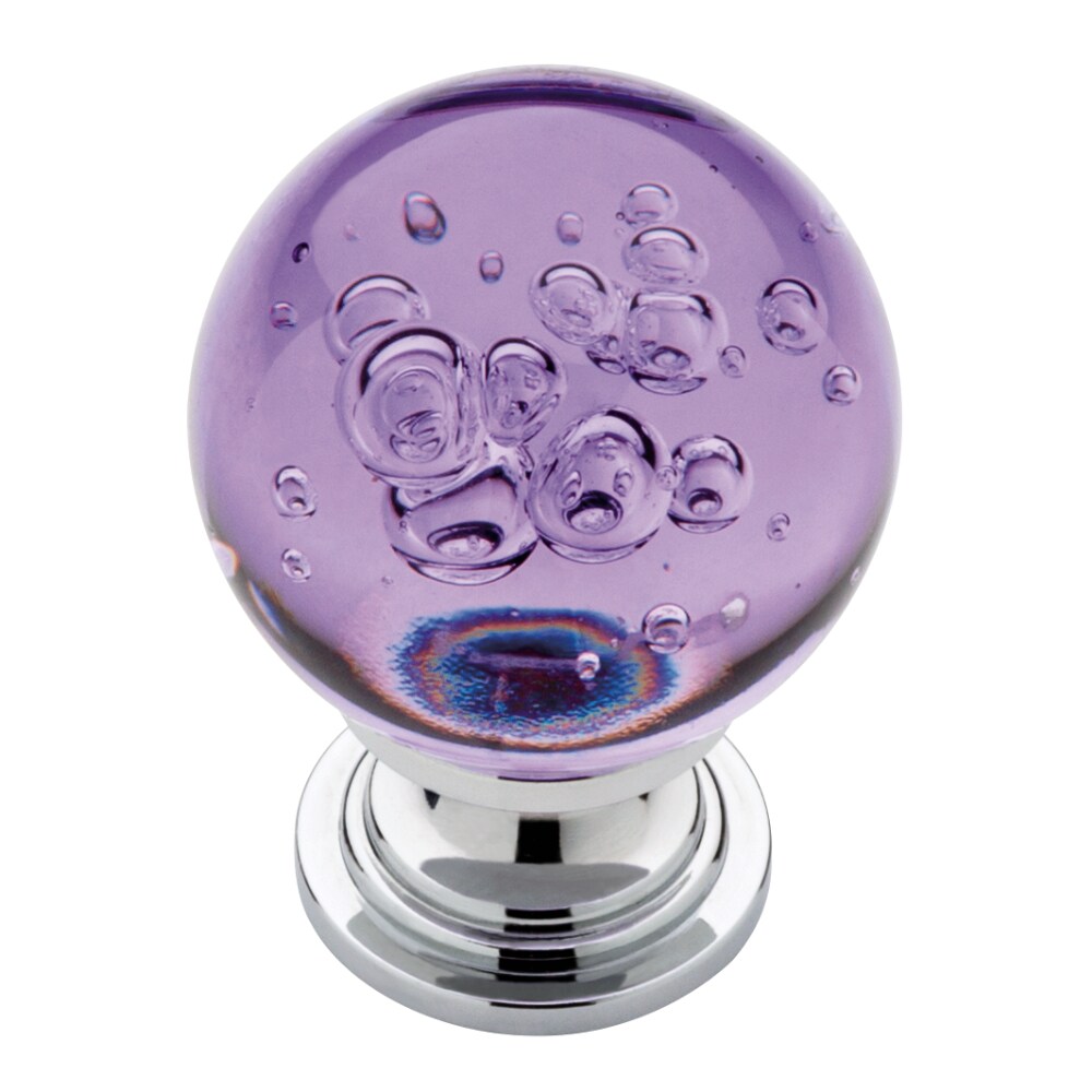 Brainerd P32592C-MUL-CP Bubble Glass 1-1/4-in Purple Round Traditional Cabinet Knob