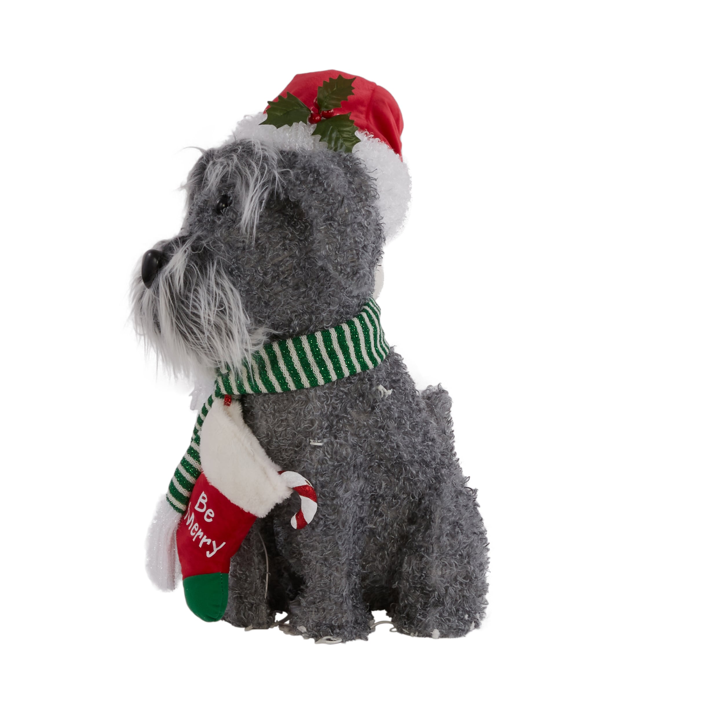 holiday time light up fluffy schnauzer