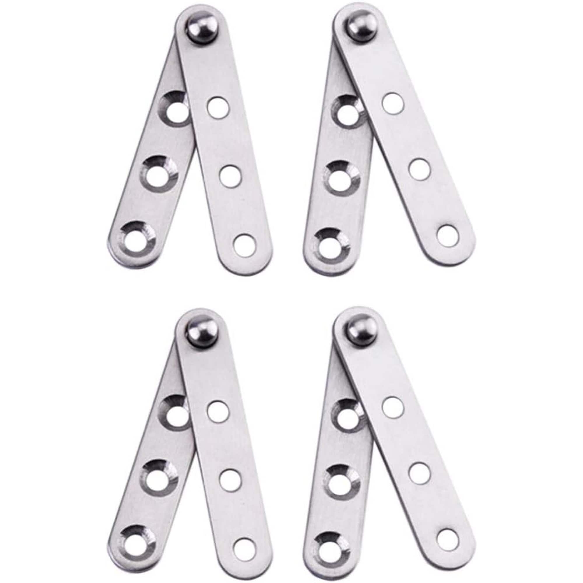Numhew 3.93in L 0.62in W 4-Piece 360-Degree Brushed Silver Concealed Hinge Set