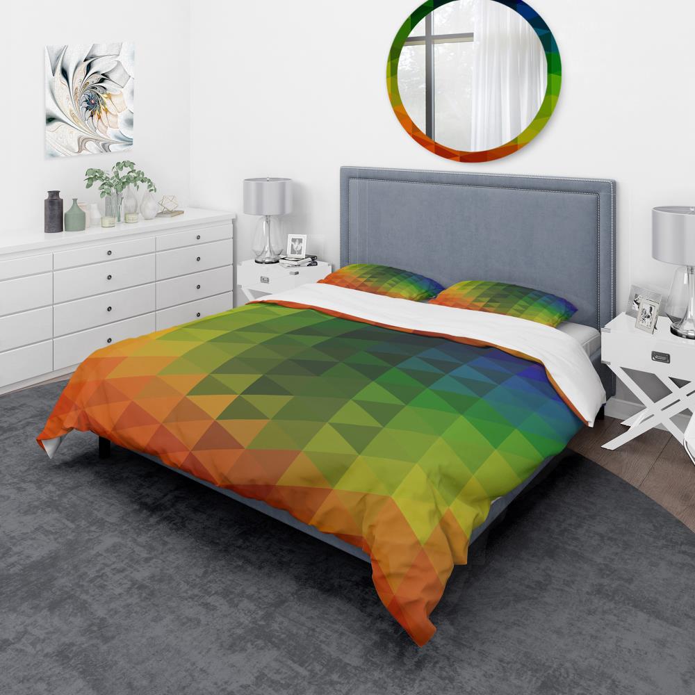 Designart BED19111-T 3 -Piece Orange Twin Duvet cover Set