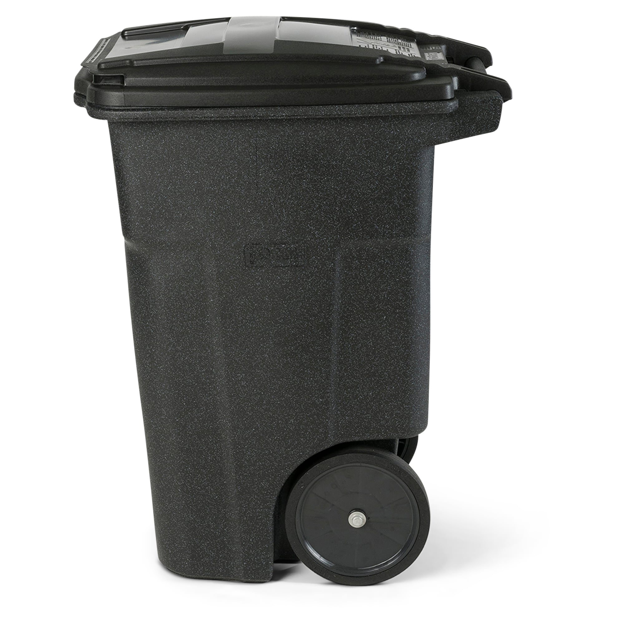 Tall 40 Gallon Recycled Plastic Square Trash Can with Rain Cap - 165 lbs.