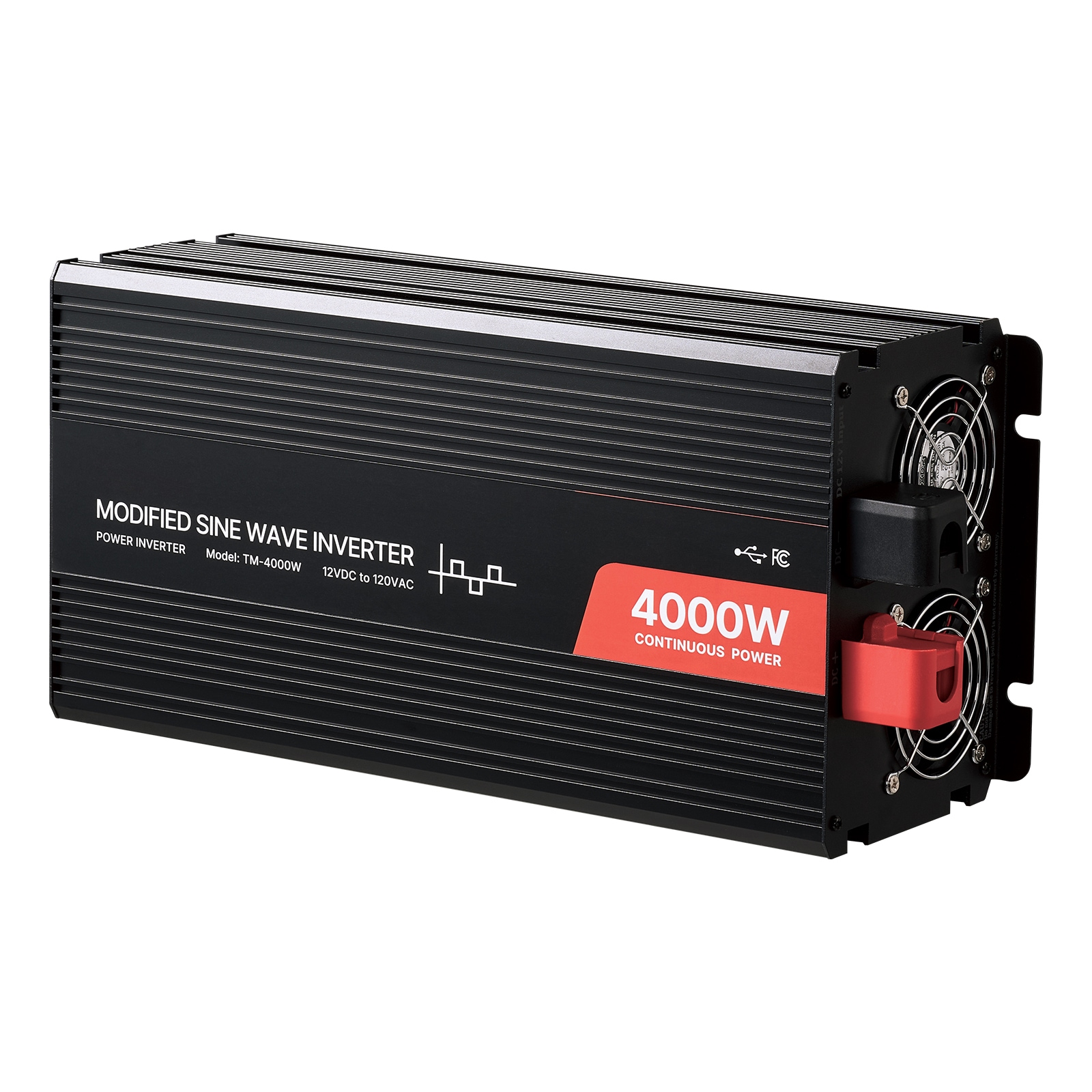 VEVOR - 4000W Power Inverter 12V DC to 120V AC Modified Sine Wave Inverter Solar Car Charger Conv...