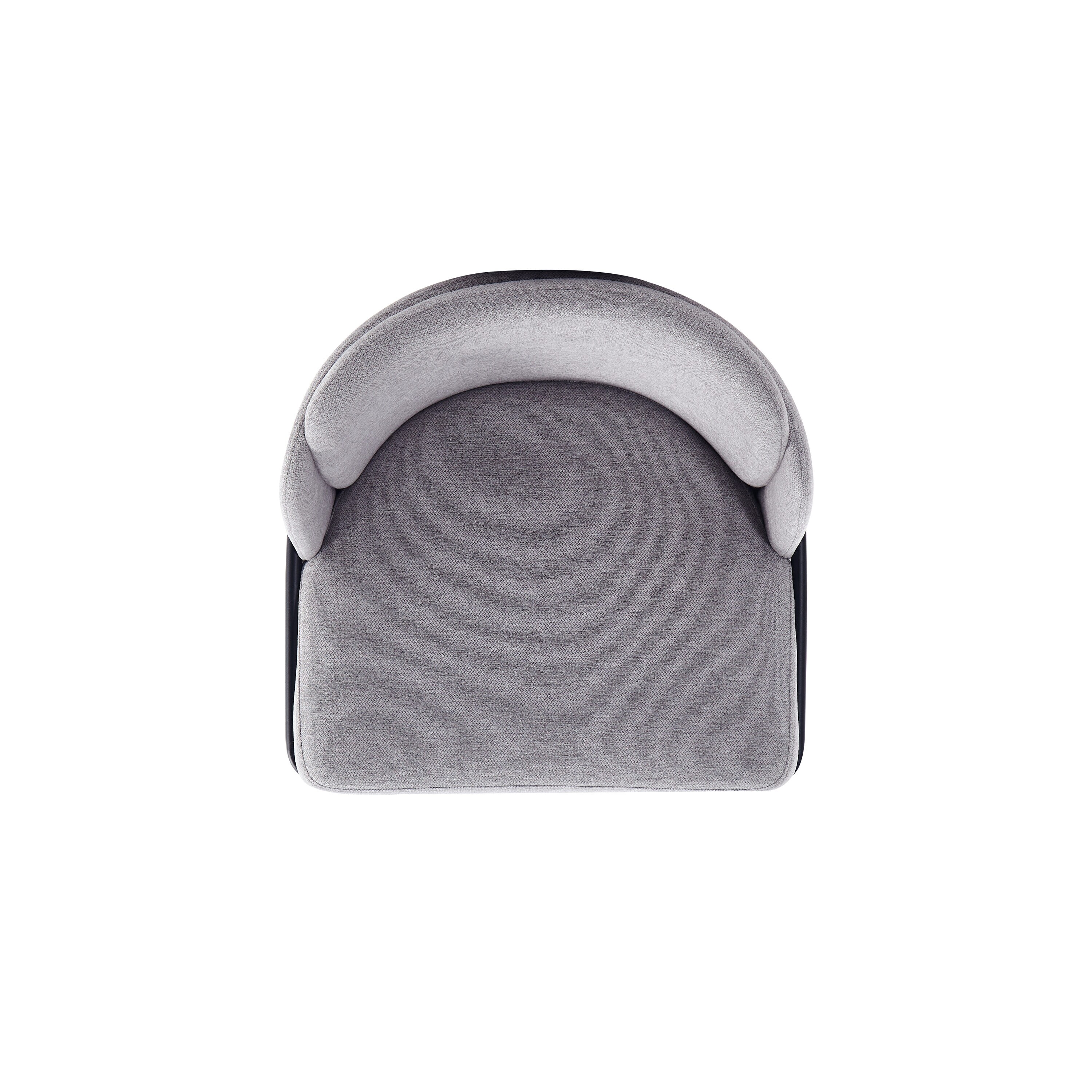 High Gray Upholstered Metal Side Chair