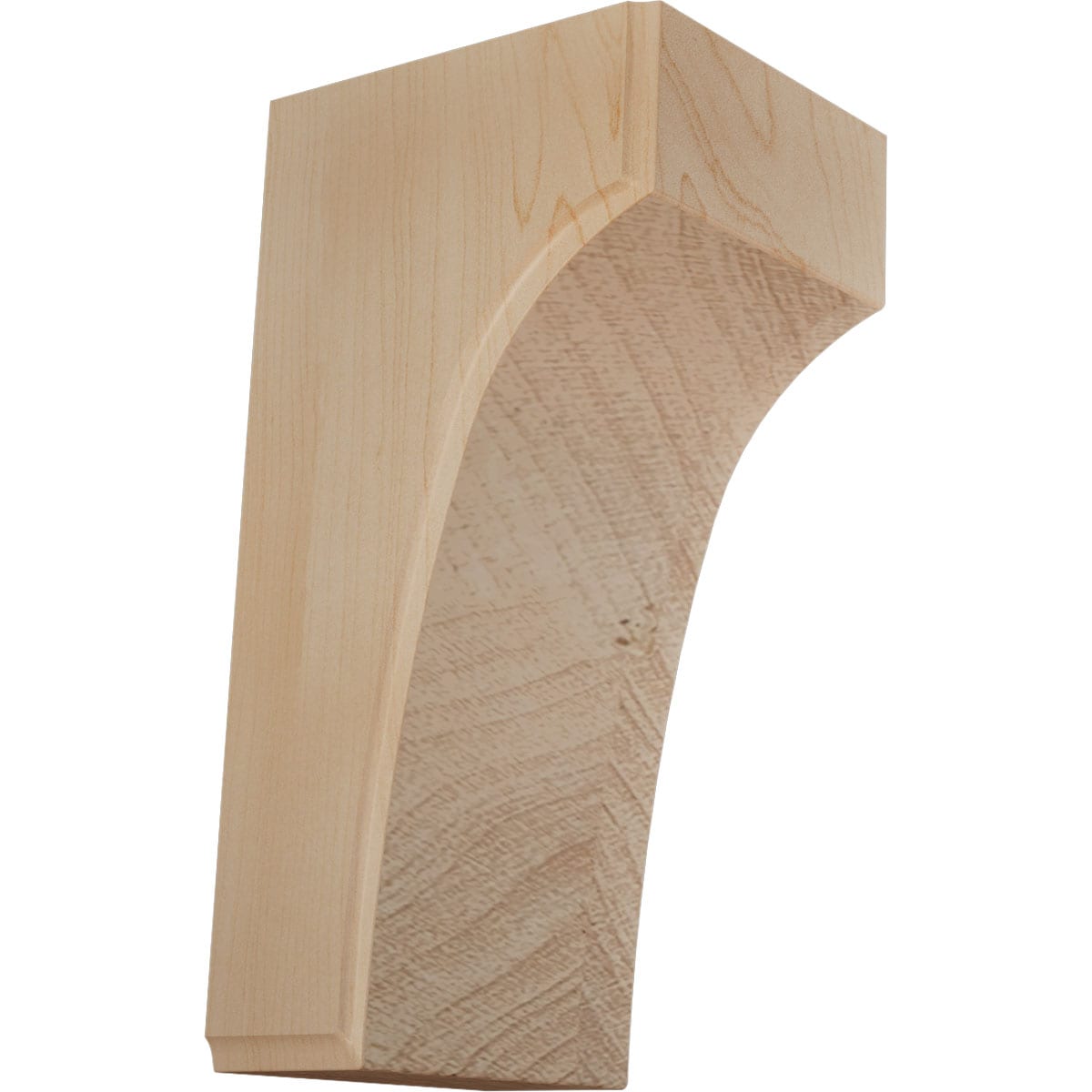 Ekena Millwork BKTW04X04X08CVMA Clarksville 3-1/2-in x 4-in x 8-in Maple Brown Wood Standard bracket