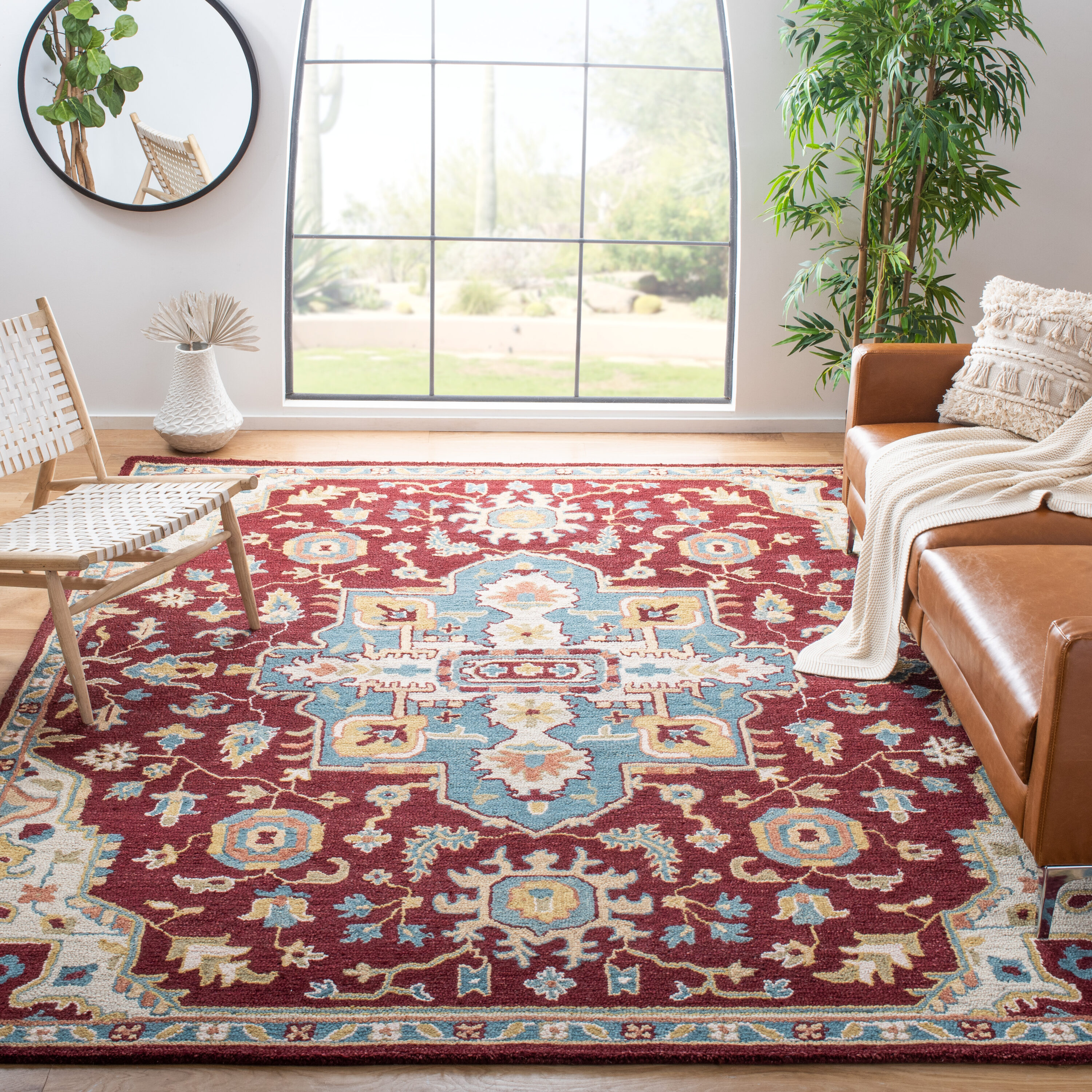 Safavieh APN507A-8 Aspen Rilla 8 x 10 (ft) Tufted Wool Red/Blue Rectangular Indoor Floral/Botanical Global Area rug