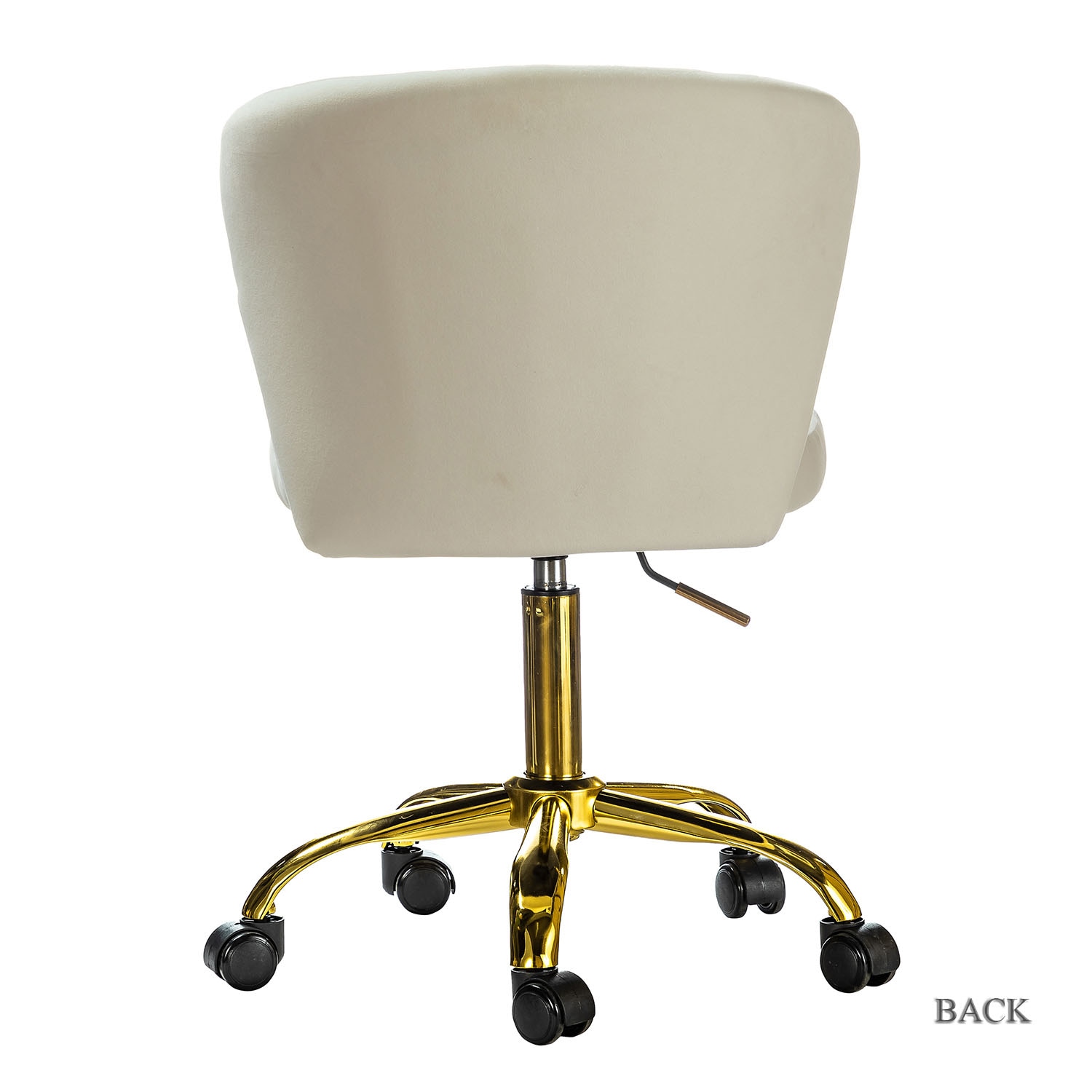 Ivory Adjustable Swivel Task Chair with Gold Metal Base