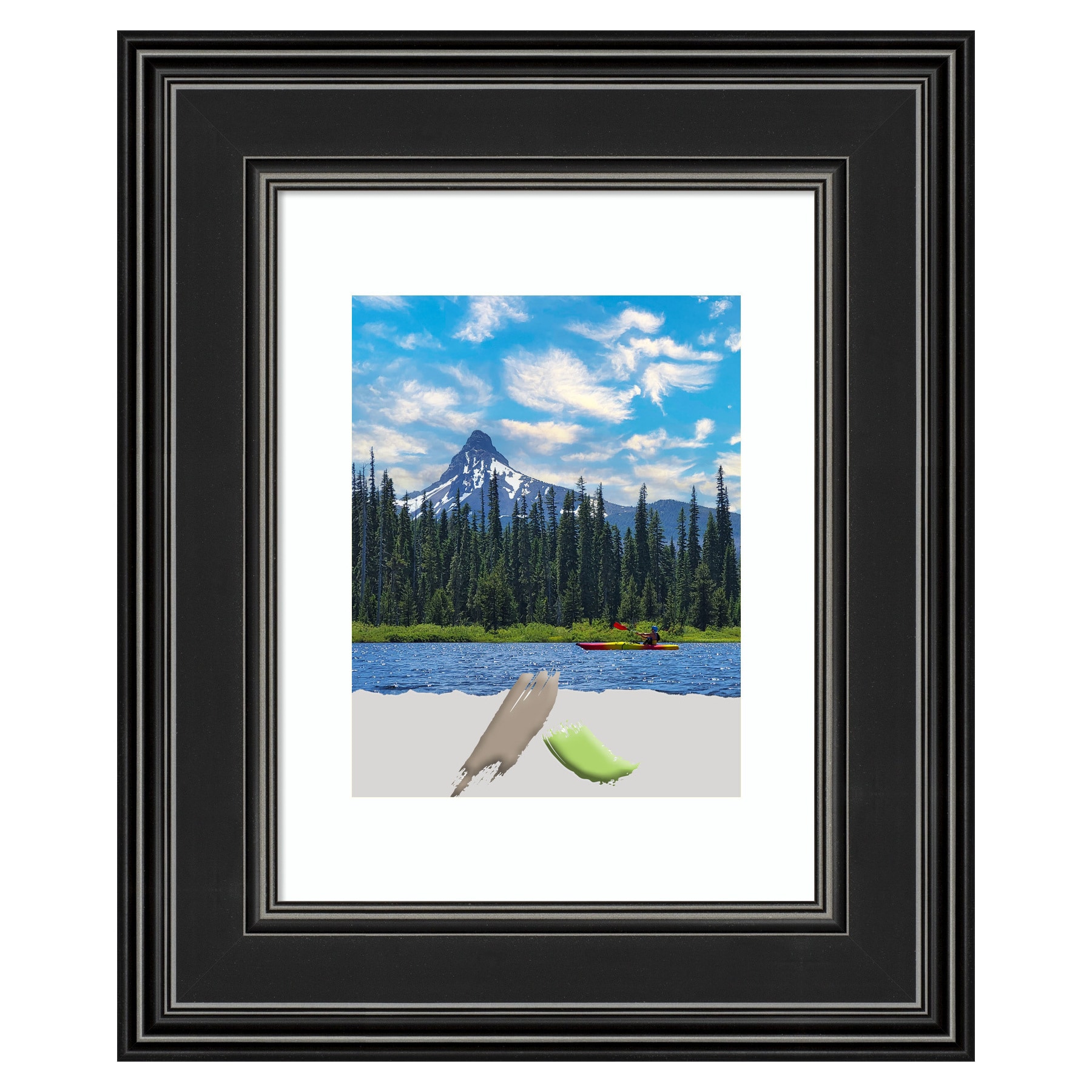 Amanti Art A17008300924 Ridge Black Plastic ( 8-in x 10-in ) Picture frame