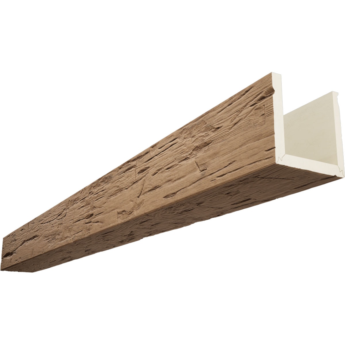 Ekena Millwork BMHH3C0060X080X120TF 1-in x 6-in x 10-ft Toffee Finished Urethane U-Shaped Decorative Beam