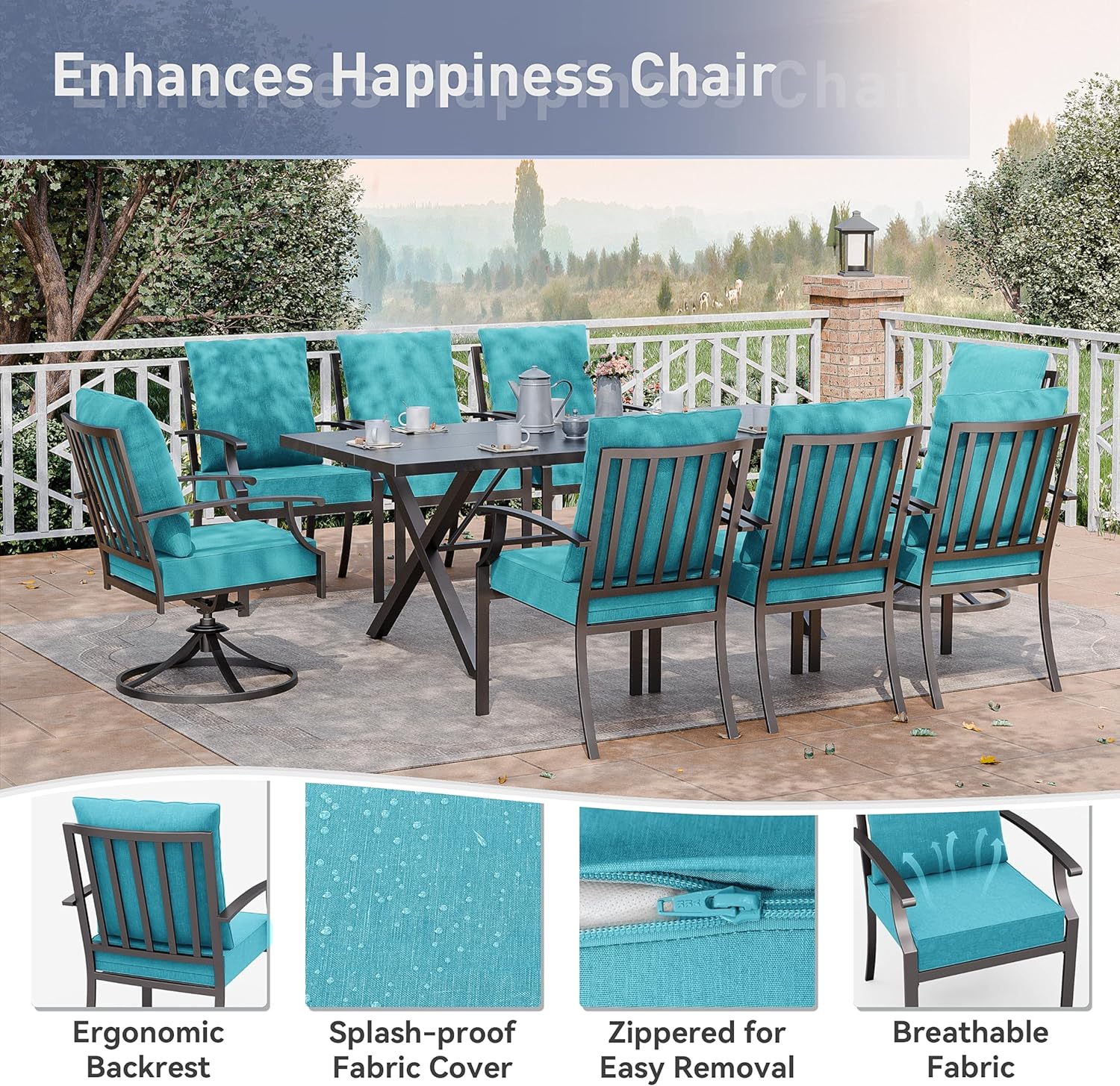 ALAULM LS-6&2DM-BLUE Patio-Dining-Sets - View #3