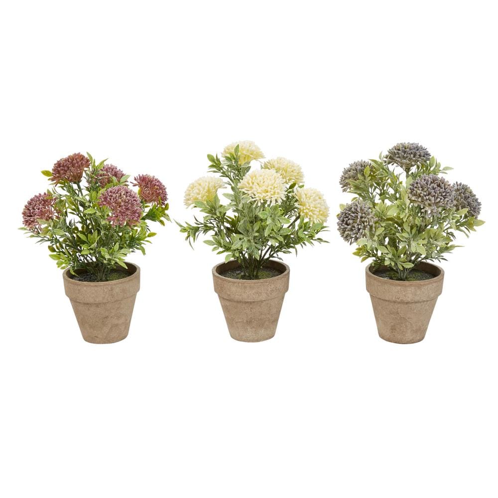 Nature Spring 371856JPV 10-in Cream, Dusty Lavender, and Dusty Violet Indoor Silk Artificial Flower