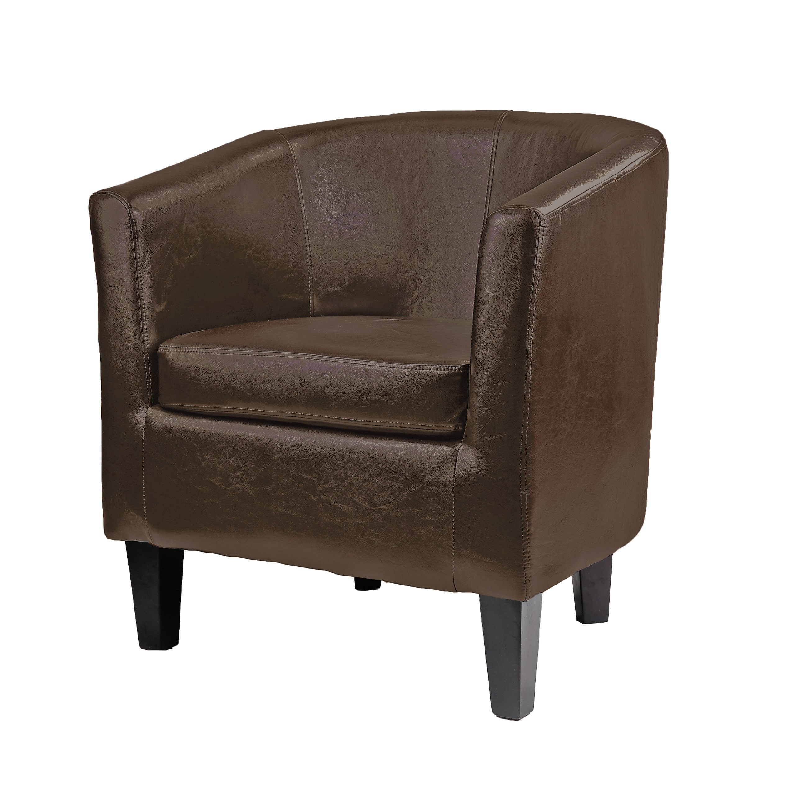 Corliving Sasha Modern Dark Brown Barrel Chair Lad-789-c At Lowes.com