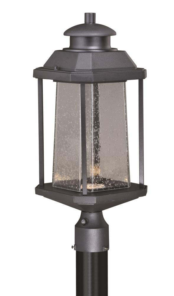 Cascadia T0312 Freeport 21.75-in Textured Black Transitional Outdoor Post Light with Dusk-to-Dawn Photocell Sensor