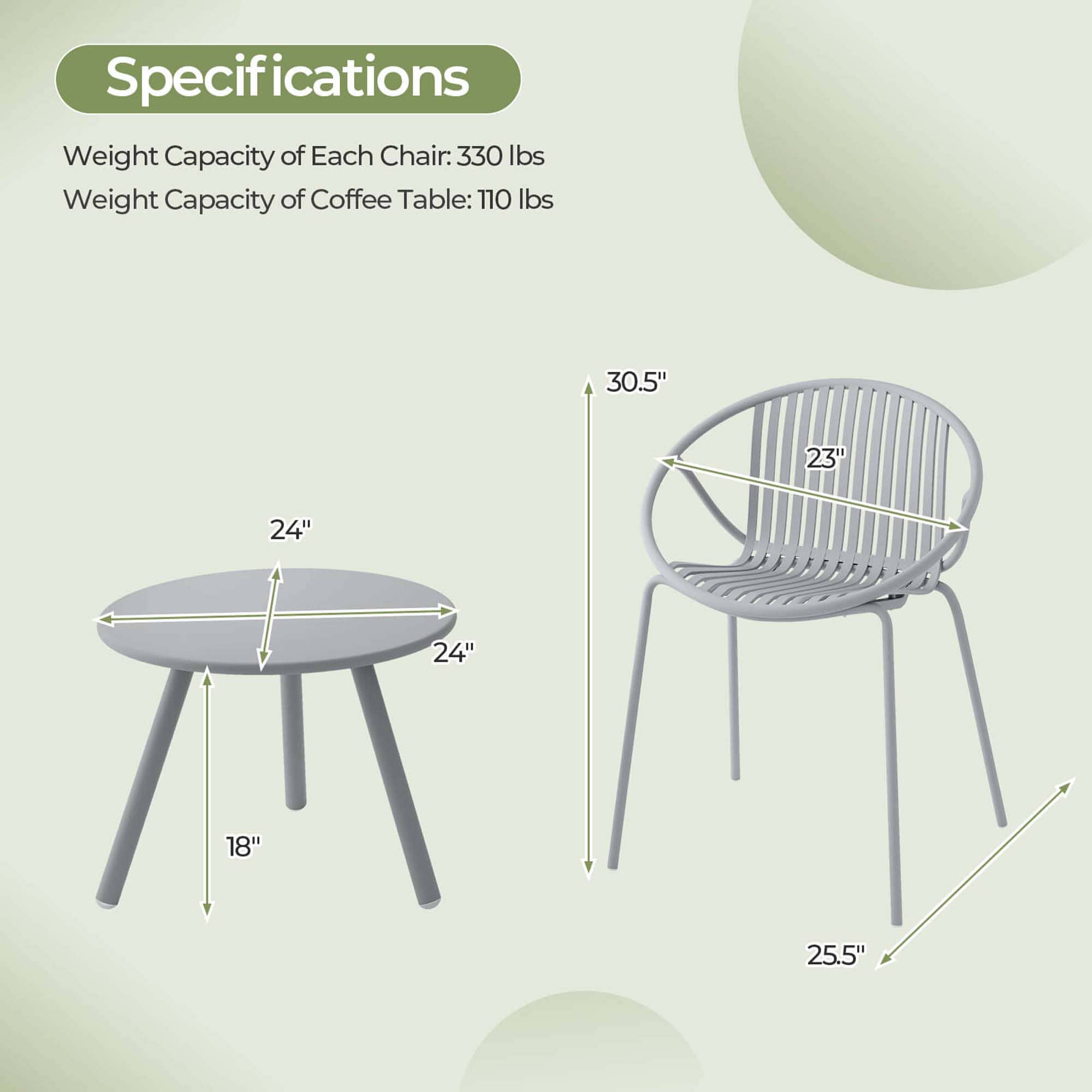 Costway HCST03603 Patio-Dining-Sets - View #2