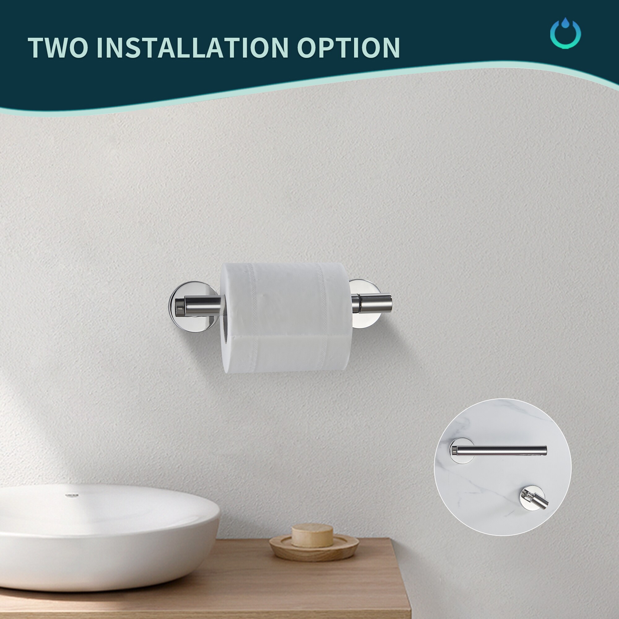 FORIOUS Chrorme Wall Mount Double Post Toilet Paper Holder in the