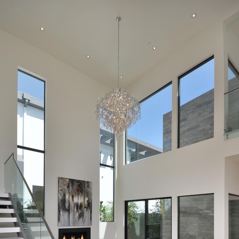 Comet 13-Light Polished Chrome Pendant with Beveled Crystal