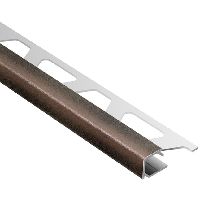 Schluter Systems Quadec 0.5-in W x 98.5-in L Brushed Antique Bronze Aluminum Corner Tile Edge Trim Schluter Systems Quadec 0.5-in W x 98.5-in L Brushed Antique Bronze Aluminum Corner Tile Edge Trim