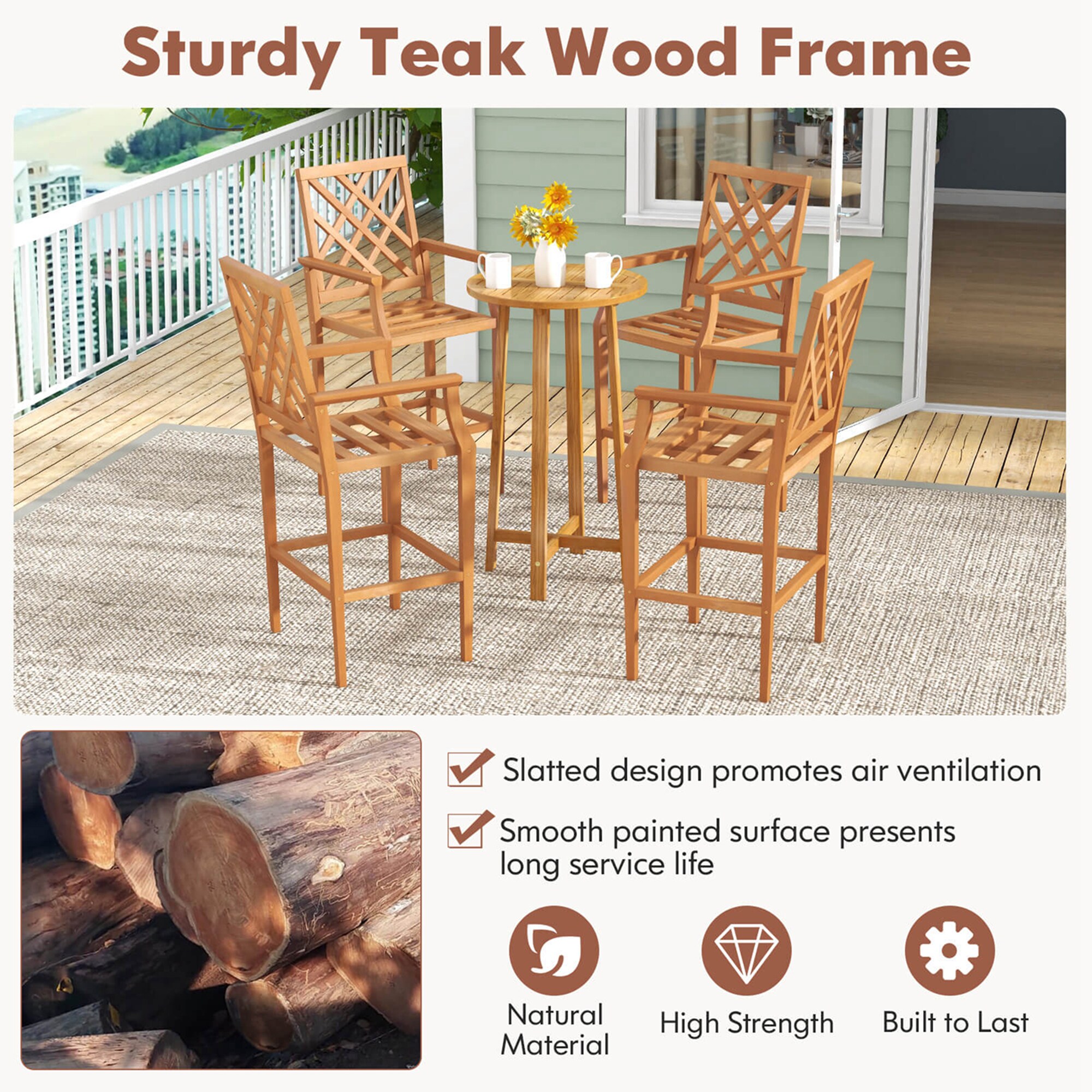 Costway HCST04282 stools - View #4