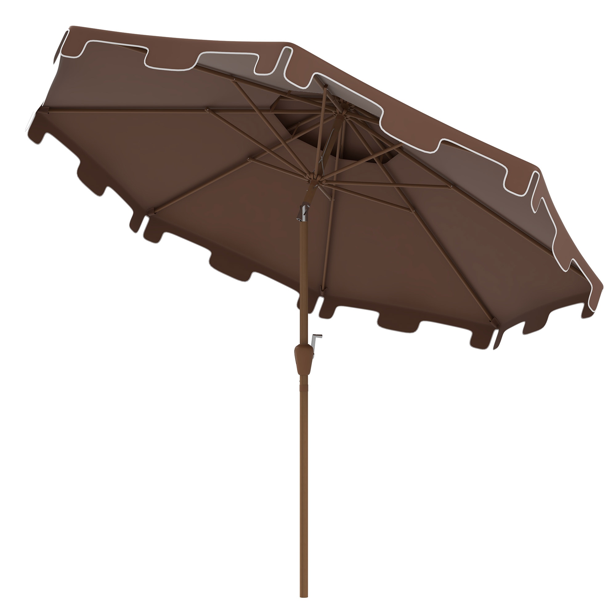 ToolCat BZ2-88-PW 9-ft Steel Brown Push-button Tilt Market Patio Umbrella