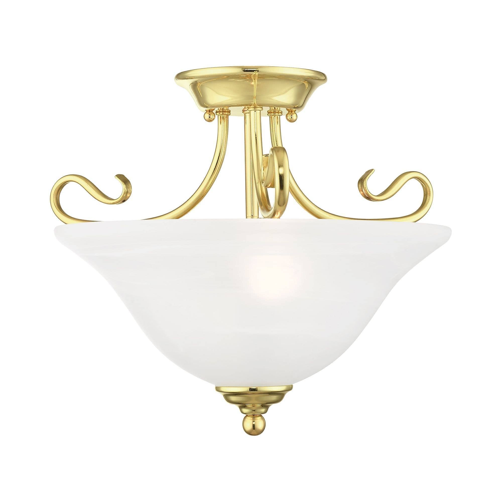 Livex Lighting Coronado 2 - Light Polished Brass Brass Traditional Incandescent Steel Flush Mount Light