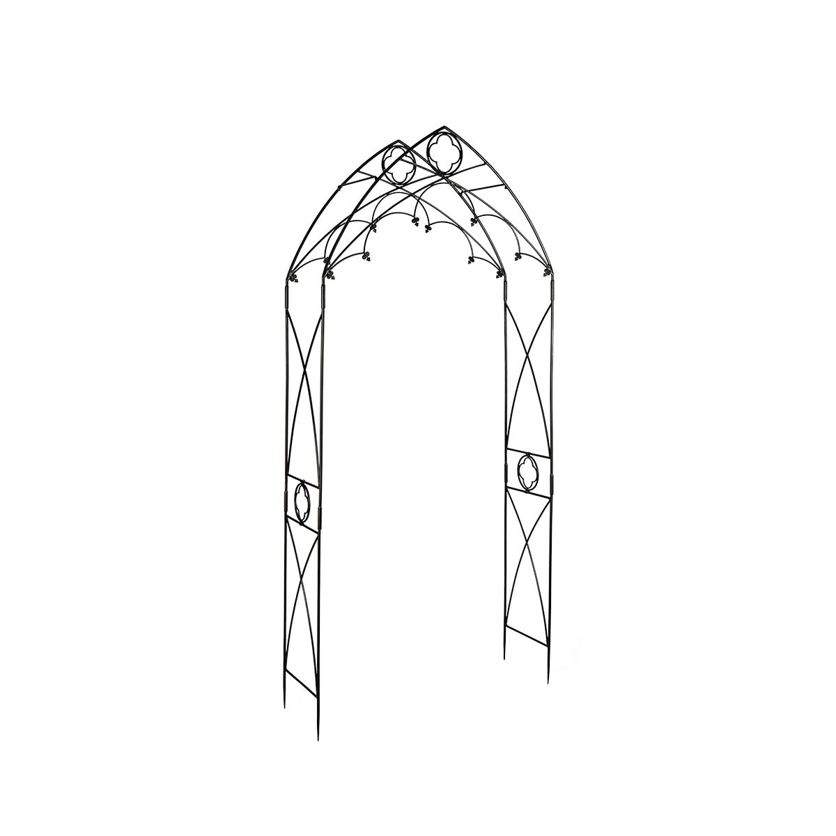 Minuteman International ARB-07 4.25-ft W x 9.38-ft H Arched Graphite Powder Coated Wrought iron Garden Arbor
