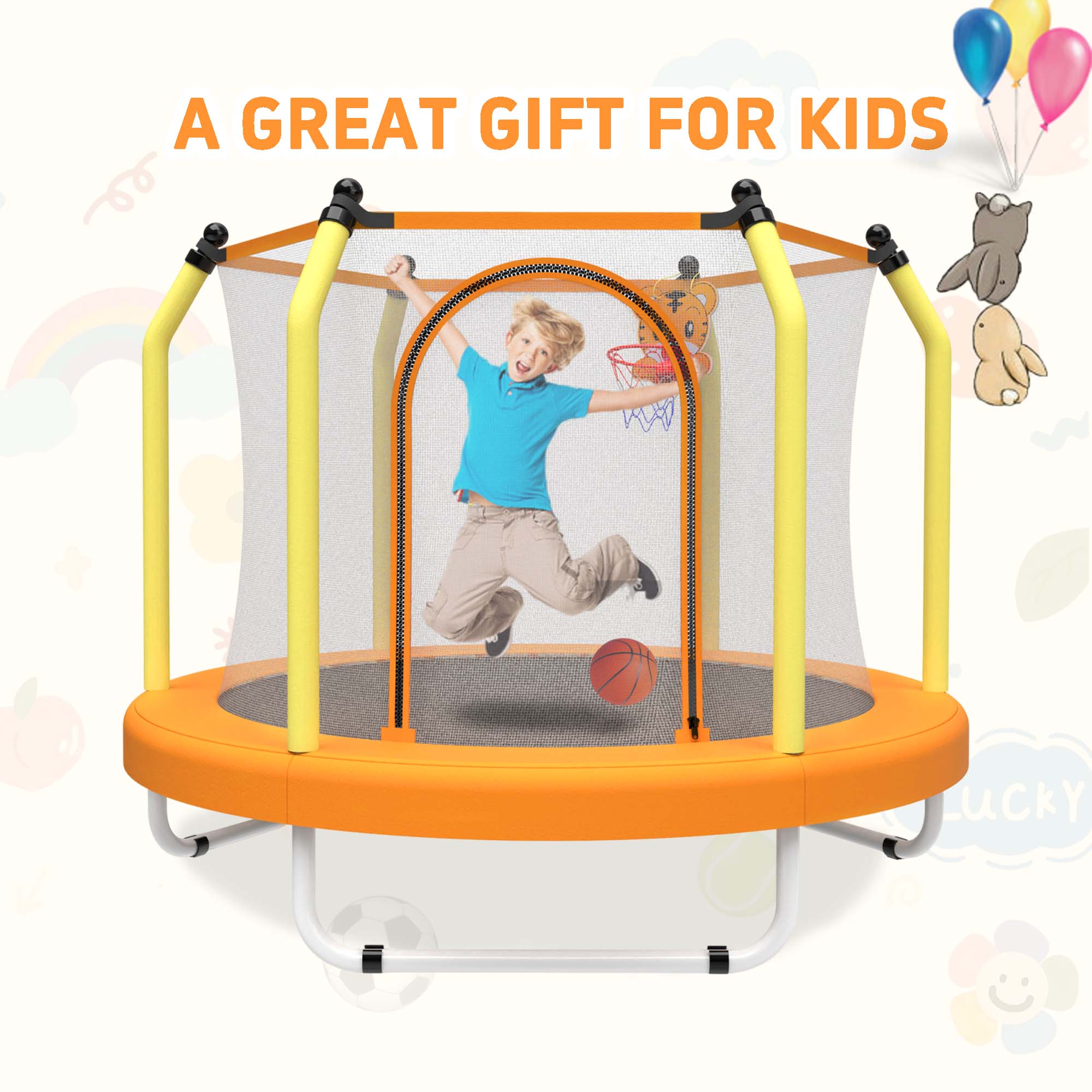 Sunrinx MG10-TP-7 4.5-ft Round Kids in Orange