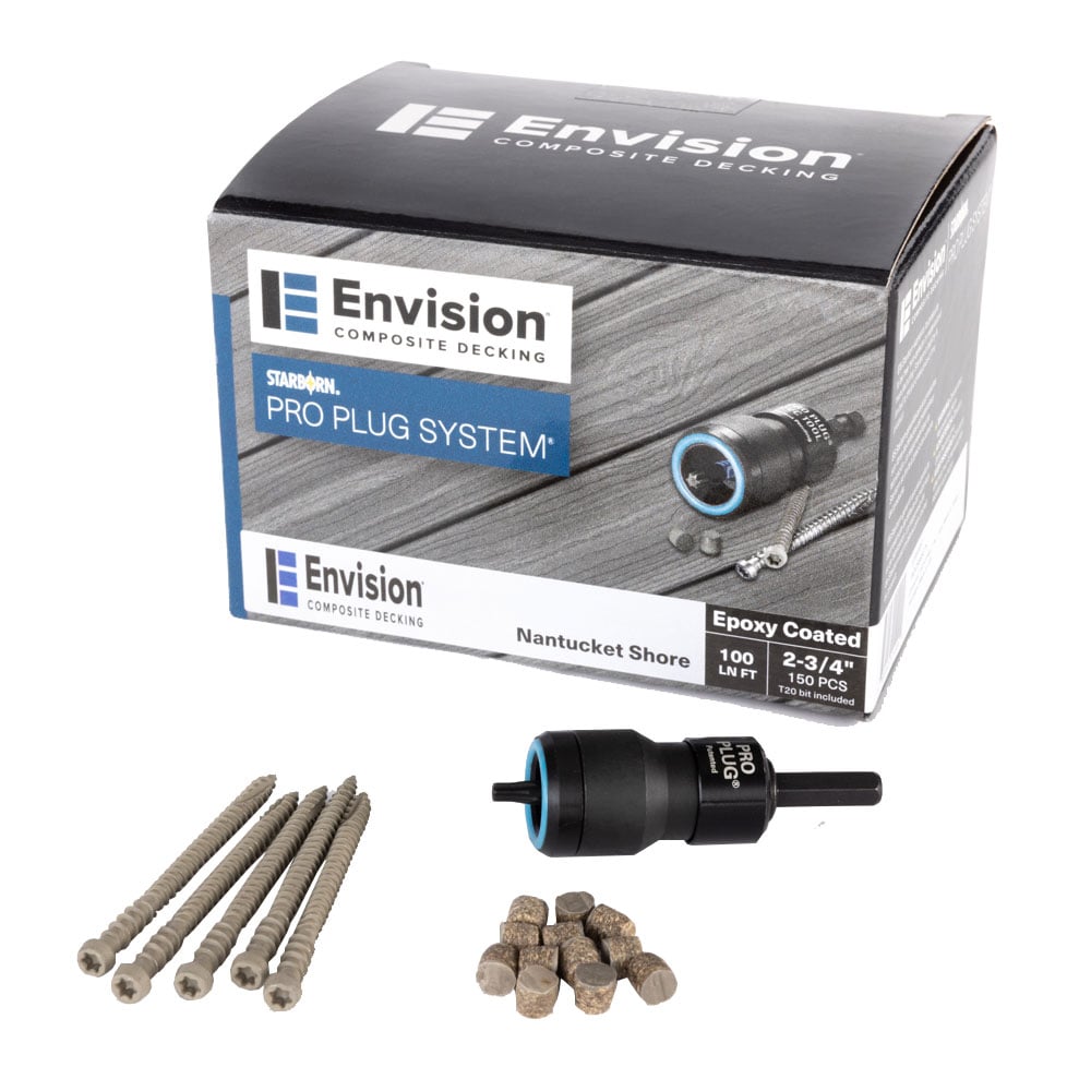 Envision Outdoor Living Products 32000067 Pro Plug Plugs Nantucket Shore Hidden Deck Fastener 100 Linear feet ( 150 -Pack )