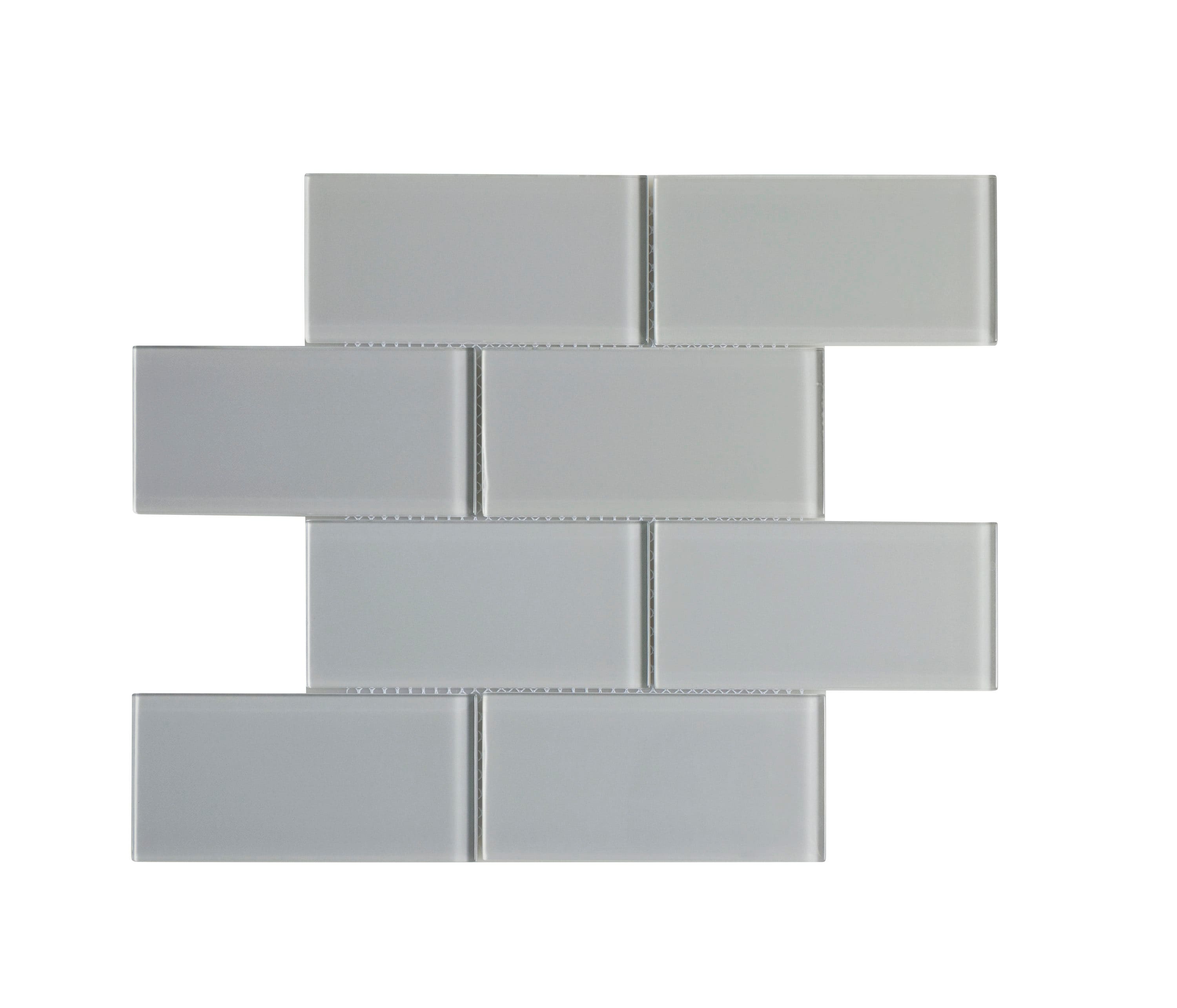 WS Tiles WST-15C-SAMPLE Sample- Sample Soft Gray 3-in x 6-in Glossy Glass Wall Tile