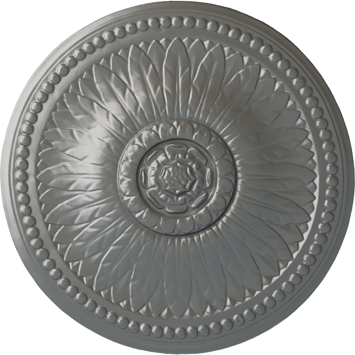 Ekena Millwork CM19BISLS Bailey 18.125-in W x 18.125-in L Painted Silver Polyurethane Whole Ceiling Medallion