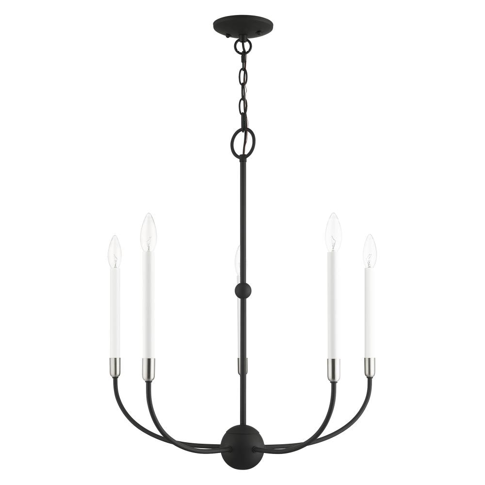 Livex Lighting Clairmont 5-Light Matte Black Traditional Chandelier ...