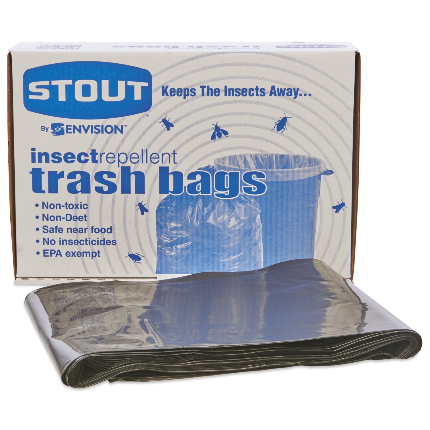 Stout Total Recycled Content Brown Trash Bags, 33 gal, 100 ct