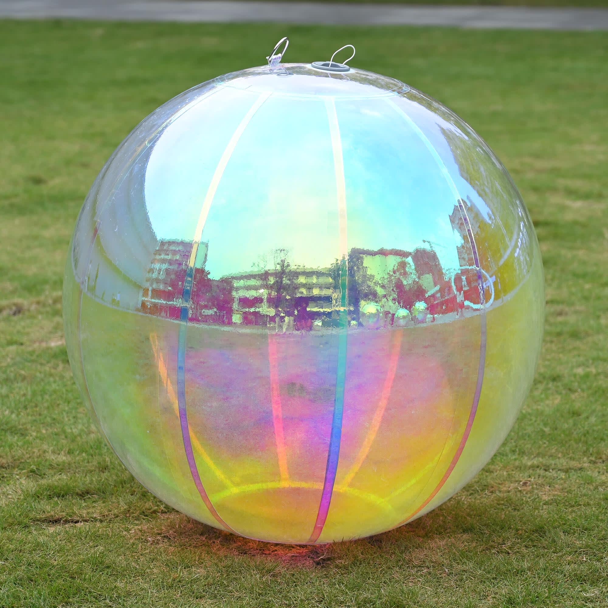 Yescom  32inch Big Shiny Inflatable Mirror Ball Giant Iridescent Reusable Balloon for Large Disco Party Wedding Event Stage Decoration