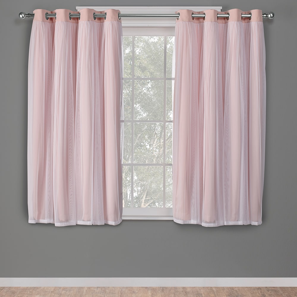 Exclusive Home EH8255-05 2-63G 63-Inches Rose Blush Room darkening Standard lined Grommet Curtain panel pair