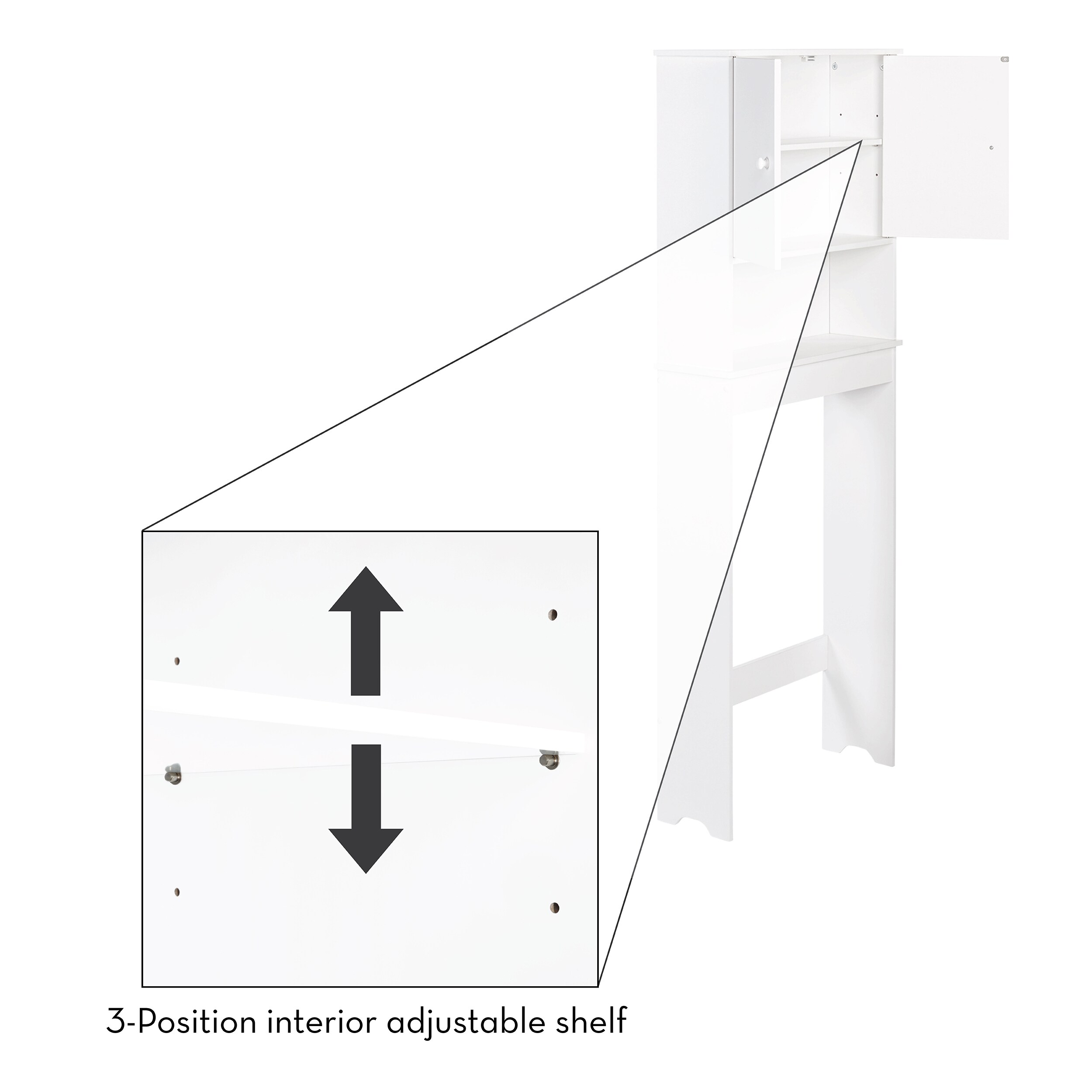 RiverRidge Somerset 27.38-in x 64.38-in x 7.87-in White 3-Shelf