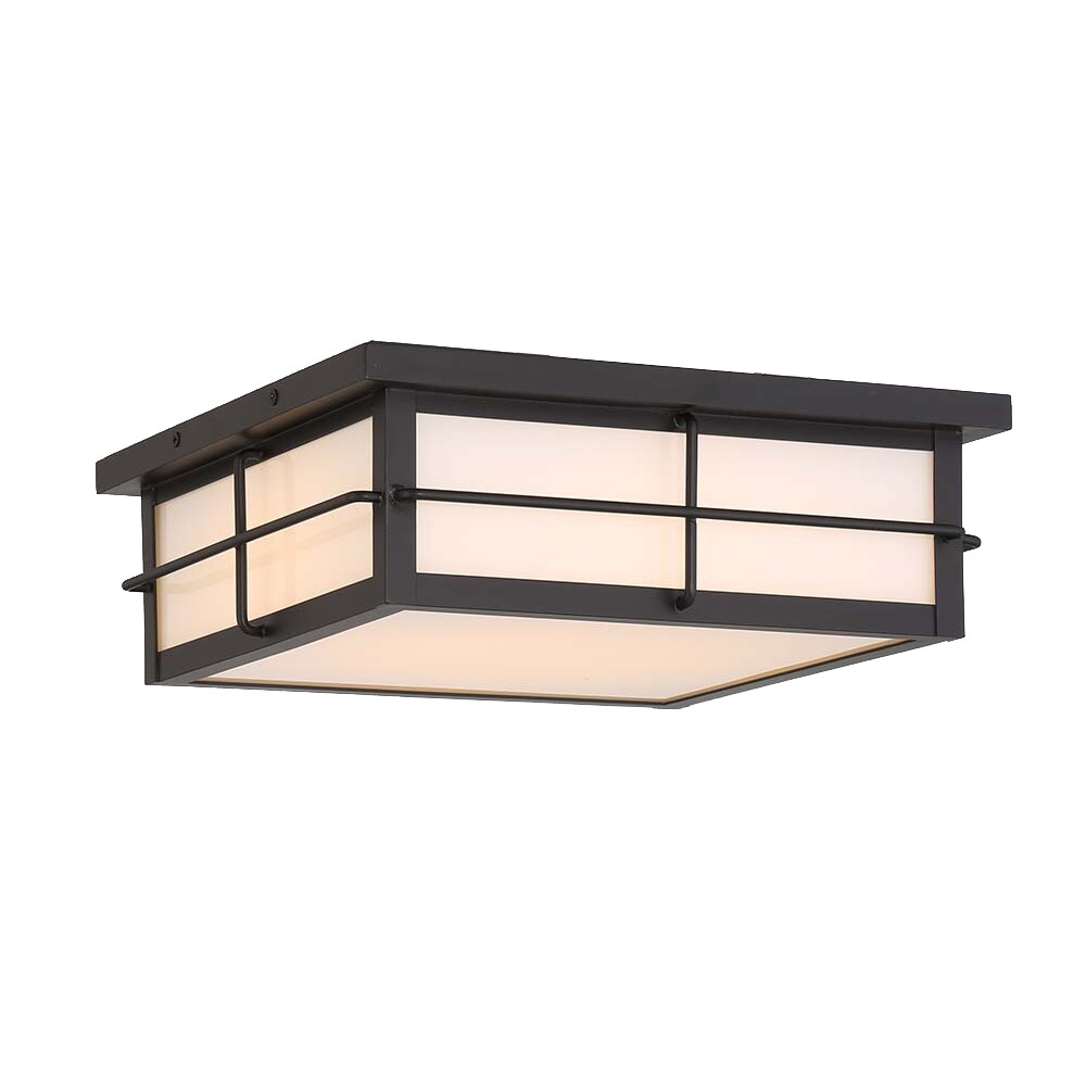 Eurofase 44270-018 Bensa 1-Light 13-in Black Indoor/Outdoor LED Flush Mount Light