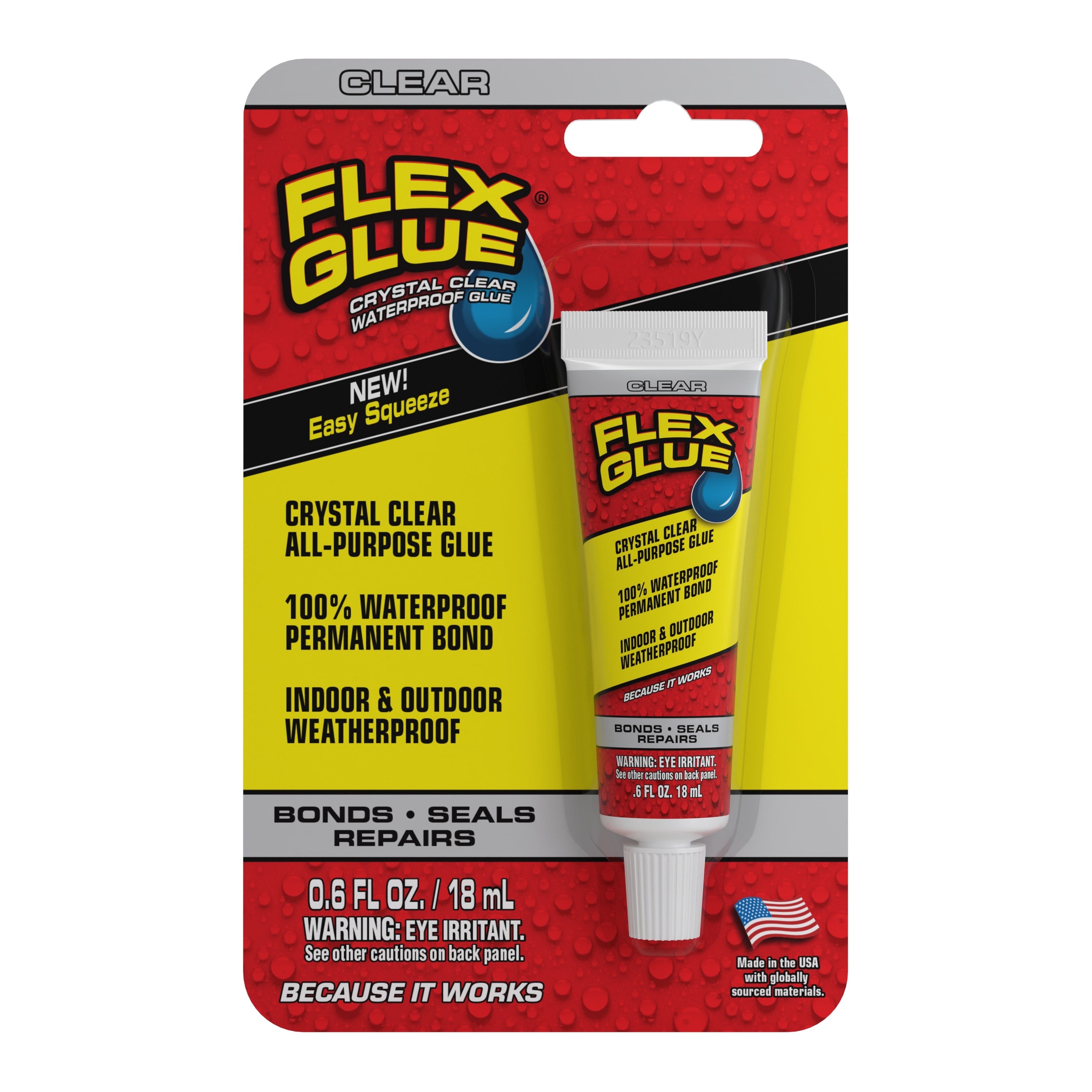 Flex Glue GFSCLRMINI Mini Rubber Clear Multi-use Interior/Exterior Construction Adhesive ( 0.6-fl oz Fluid Oz)