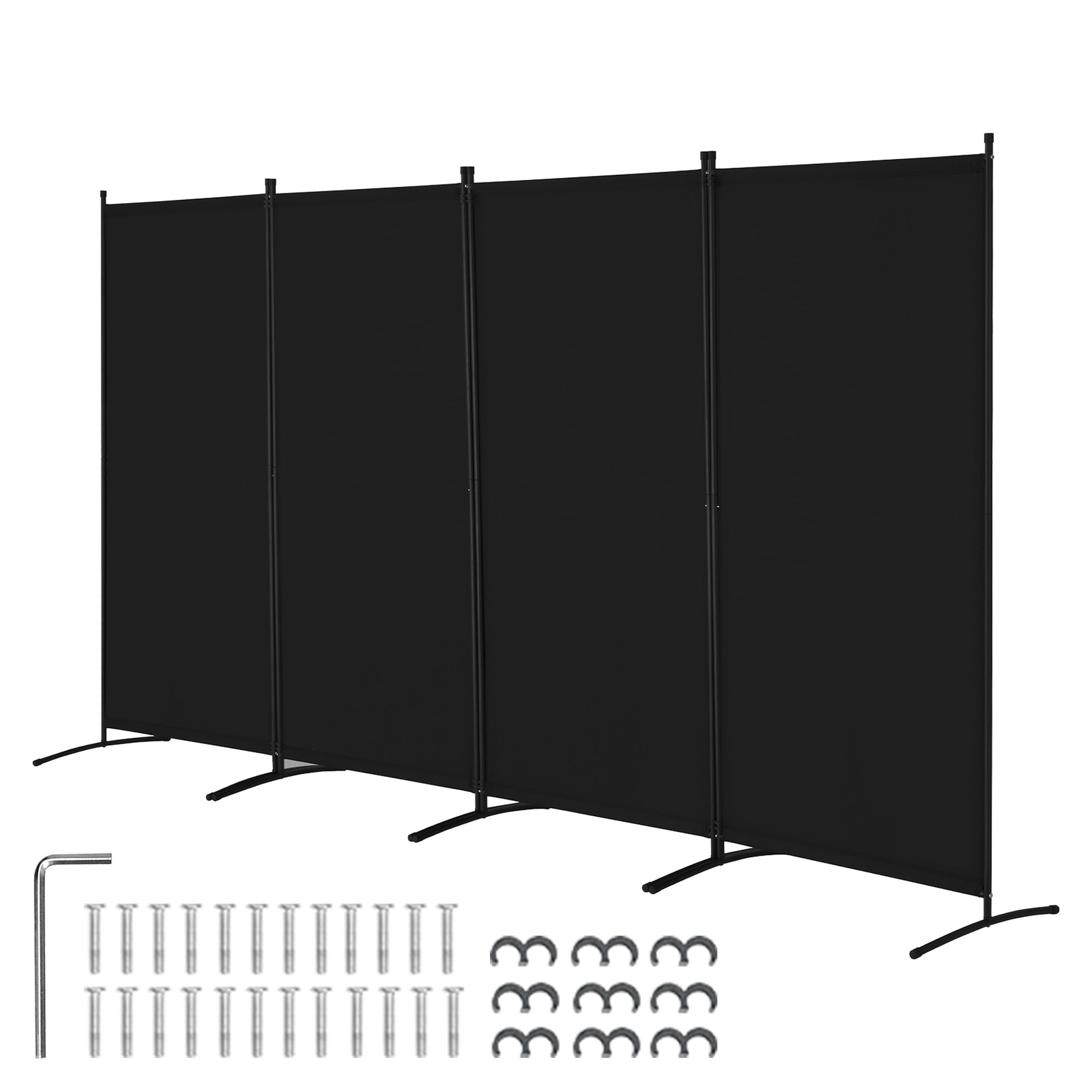 HyperDrop Cart Room Divider 4 Panel Room Divider Folding Privacy Screen ...