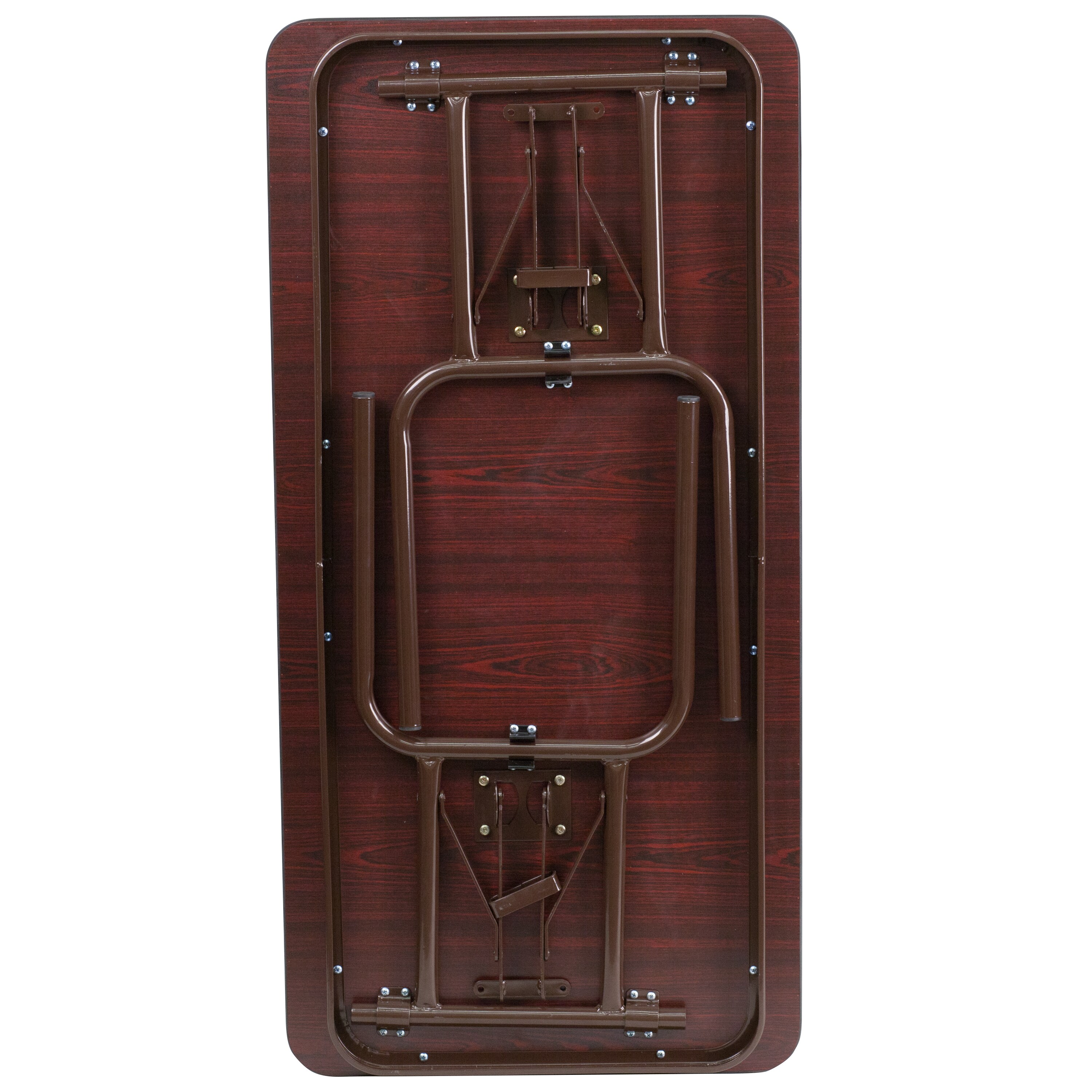 Mahogany Laminate Folding Banquet Table with Metal Frame