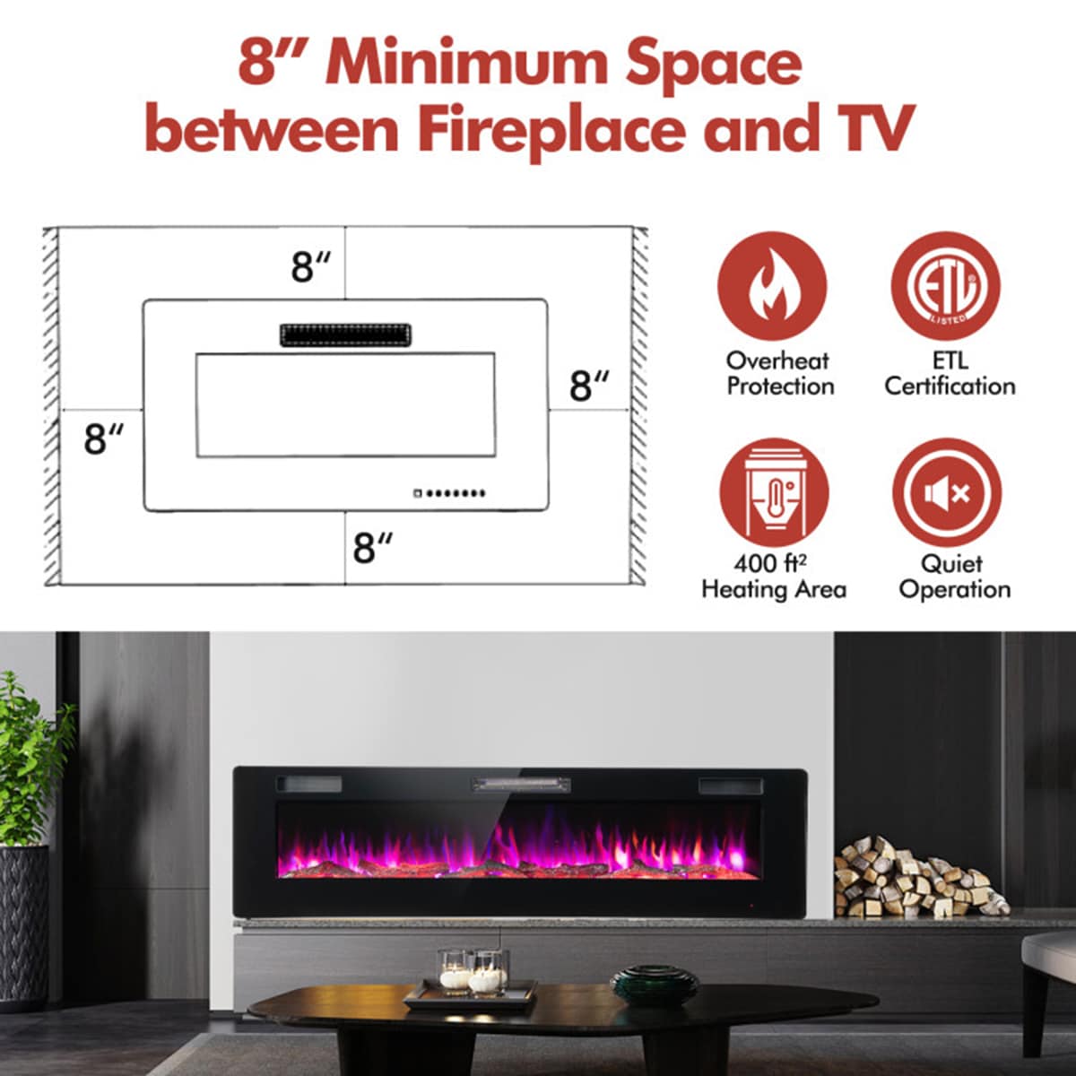 Clihome CL--10166 Electric-Fireplaces - View #4