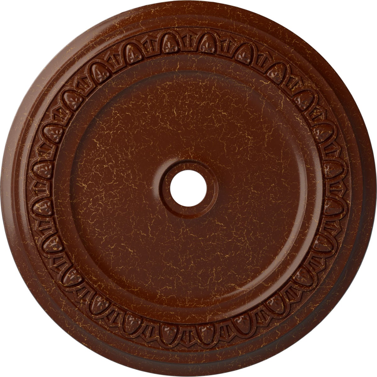 Ekena Millwork CM41CABMC Caputo 41-in W x 41-in L Painted Burnished Mahogany Crackle Polyurethane Whole Ceiling Medallion