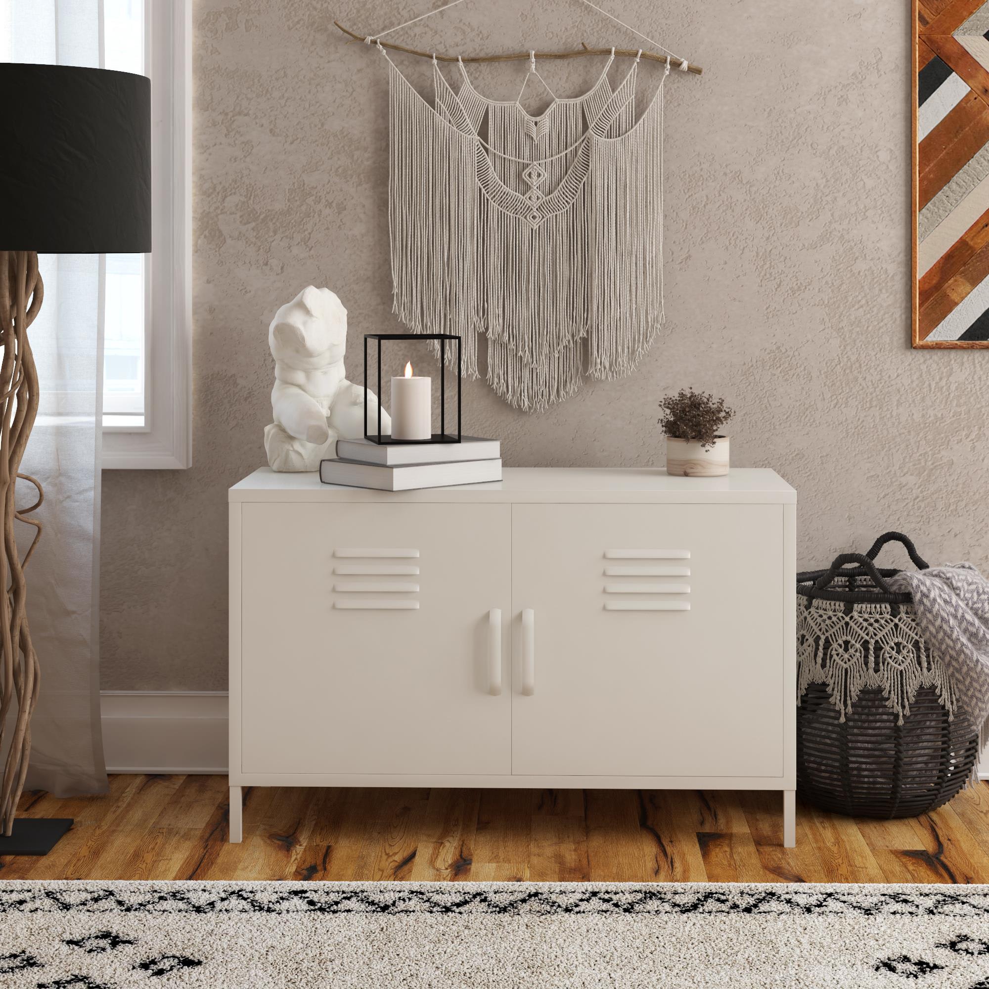 RealRooms Mission District 2 Door Metal Locker Accent Cabinet