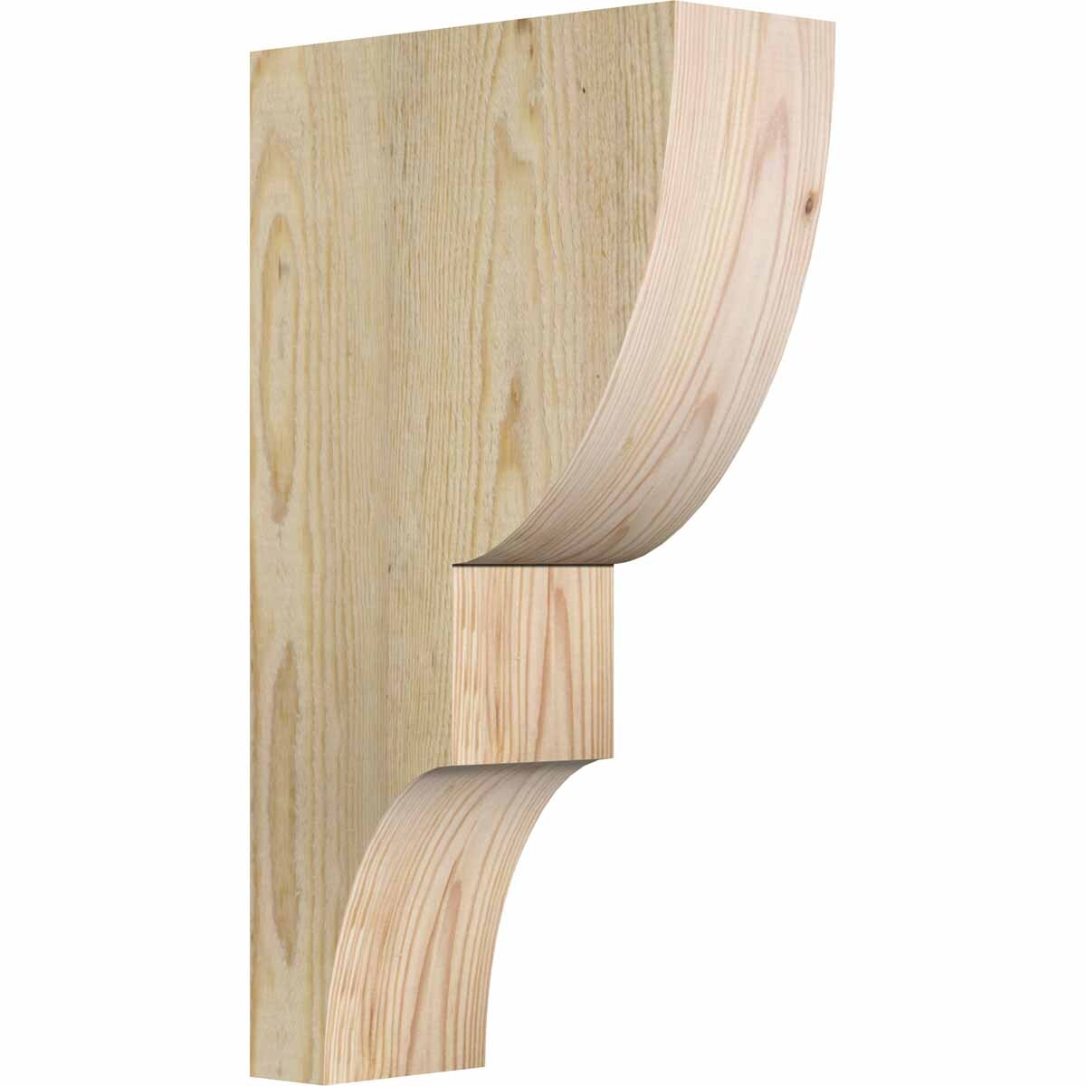 Ekena Millwork COR04X10X18RID00RDF 4-in x 10-in x 18-in Ridgewood Unfinished Douglas fir Wood Paintable/Stainable Corbel